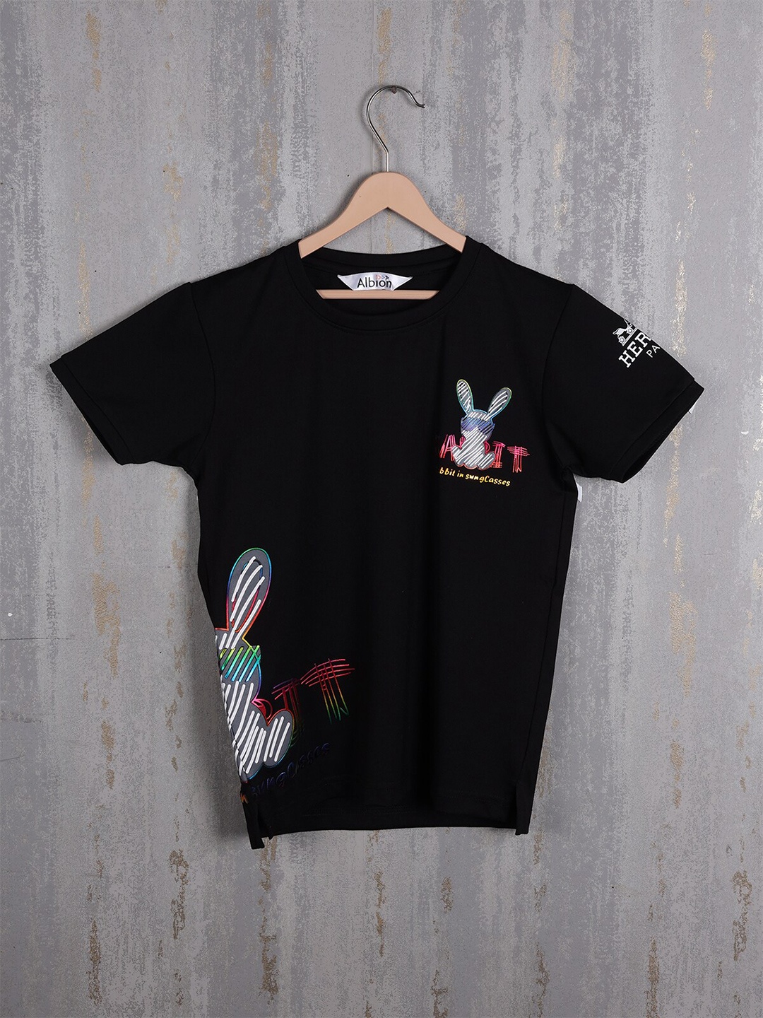 

Albion Boys Printed Applique T-shirt, Black