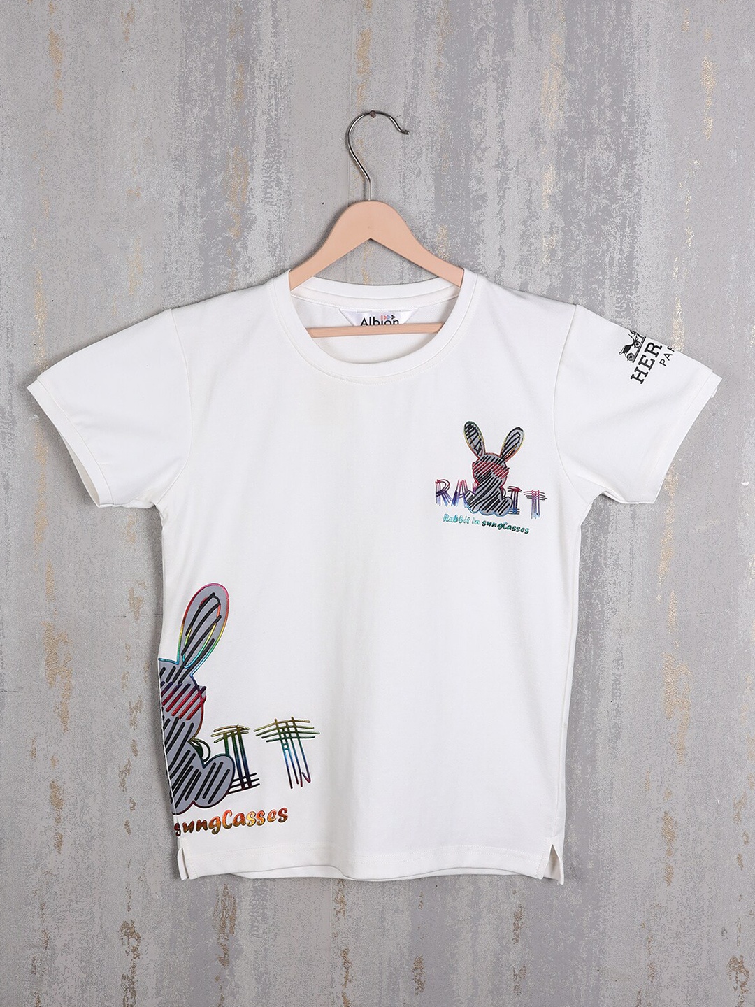 

Albion Boys Printed Raw Edge T-shirt, White