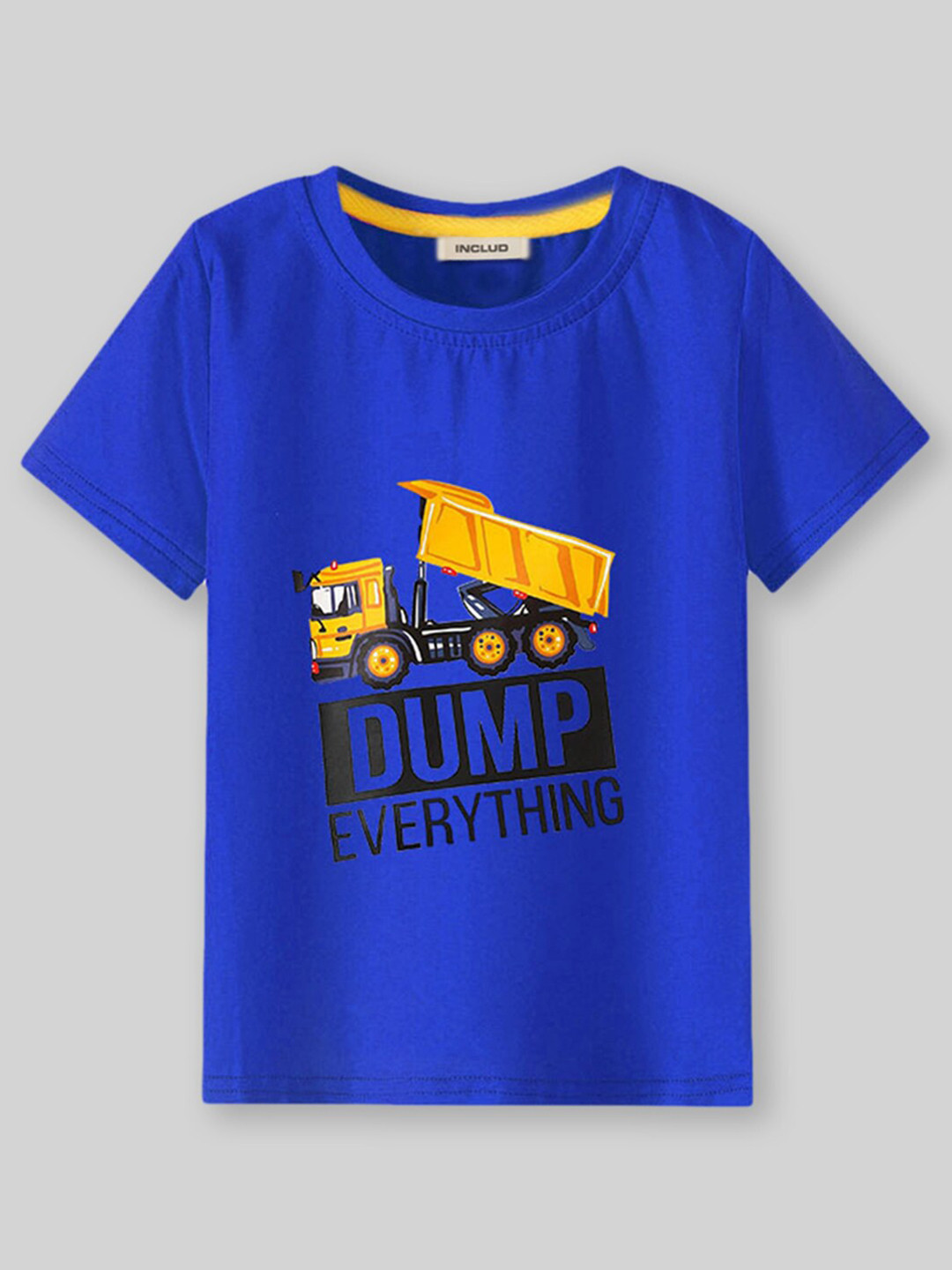

INCLUD Boys Typography Printed Cotton T-shirt, Blue