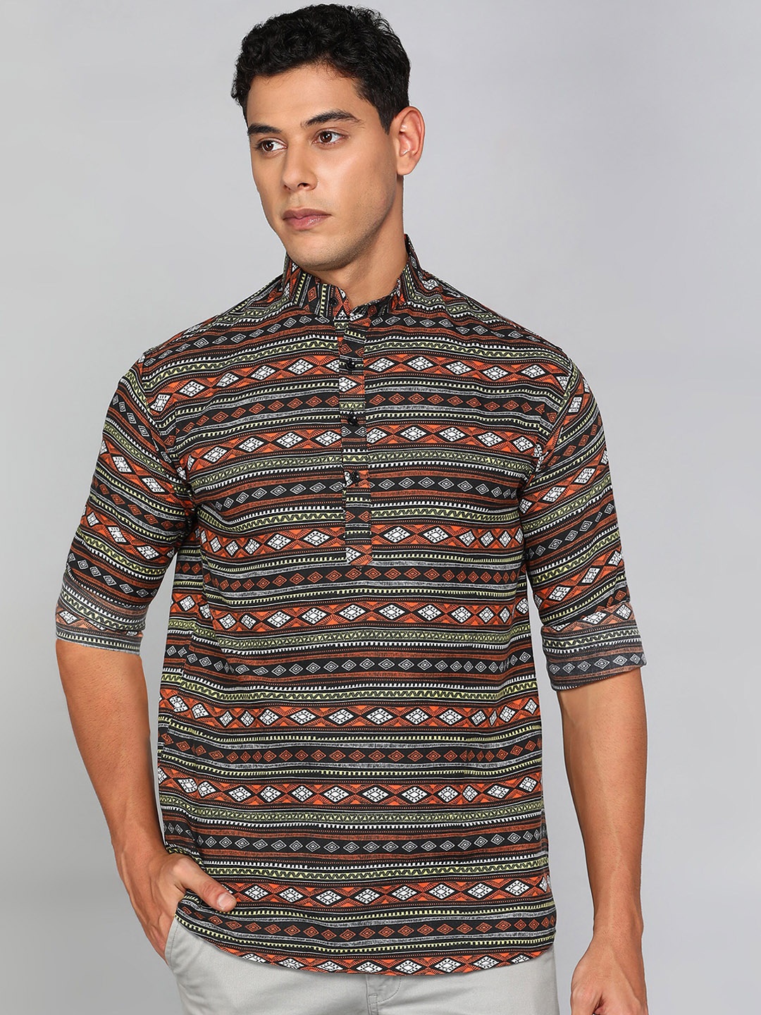 

COLORWINGS Ethnic Motifs Printed Kurta, Black