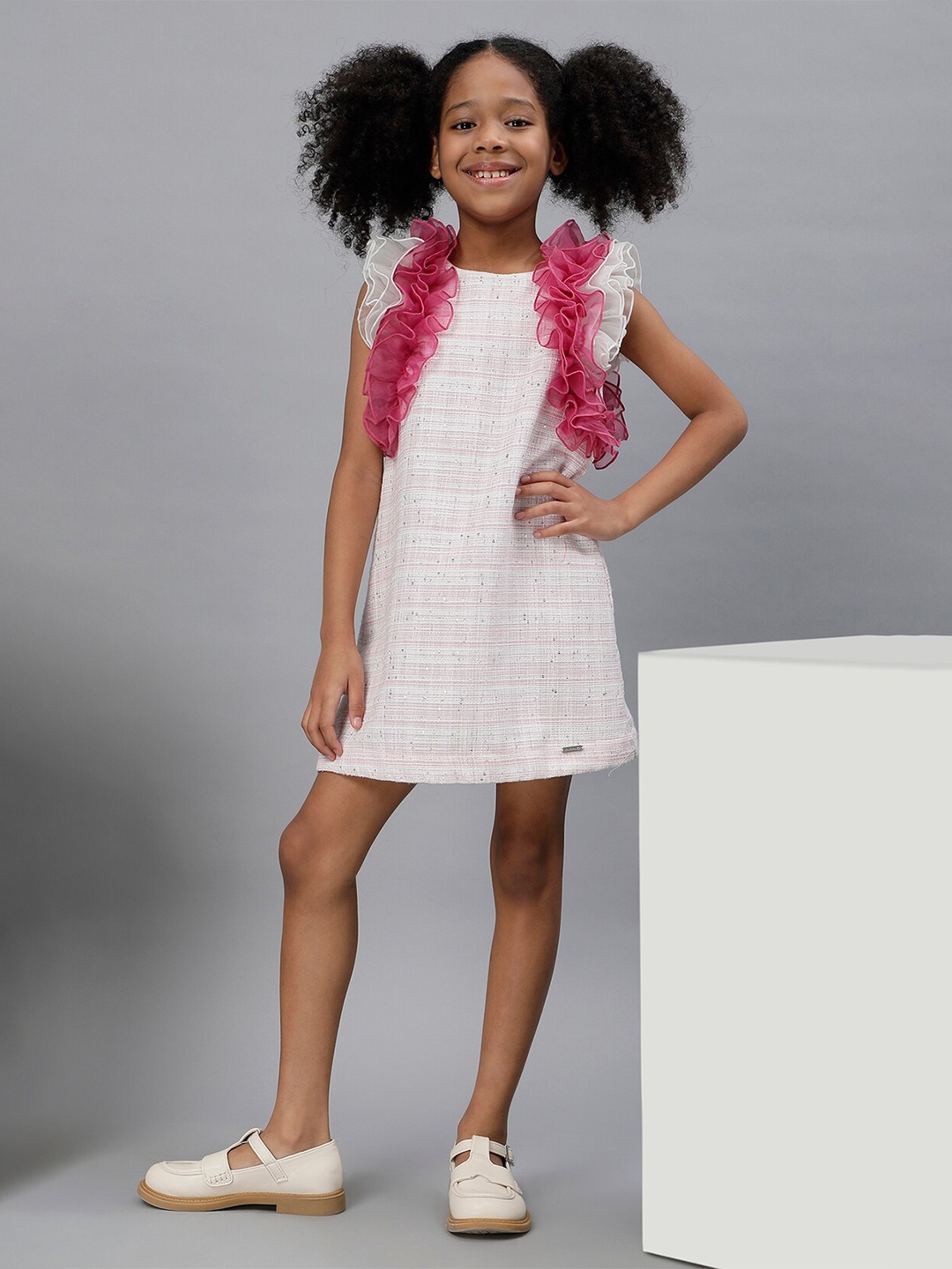 

One Friday Checked A-Line Dress, Pink