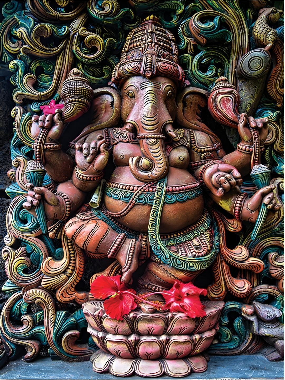 

masstone Brown Lord Ganesha Religious Wall Art
