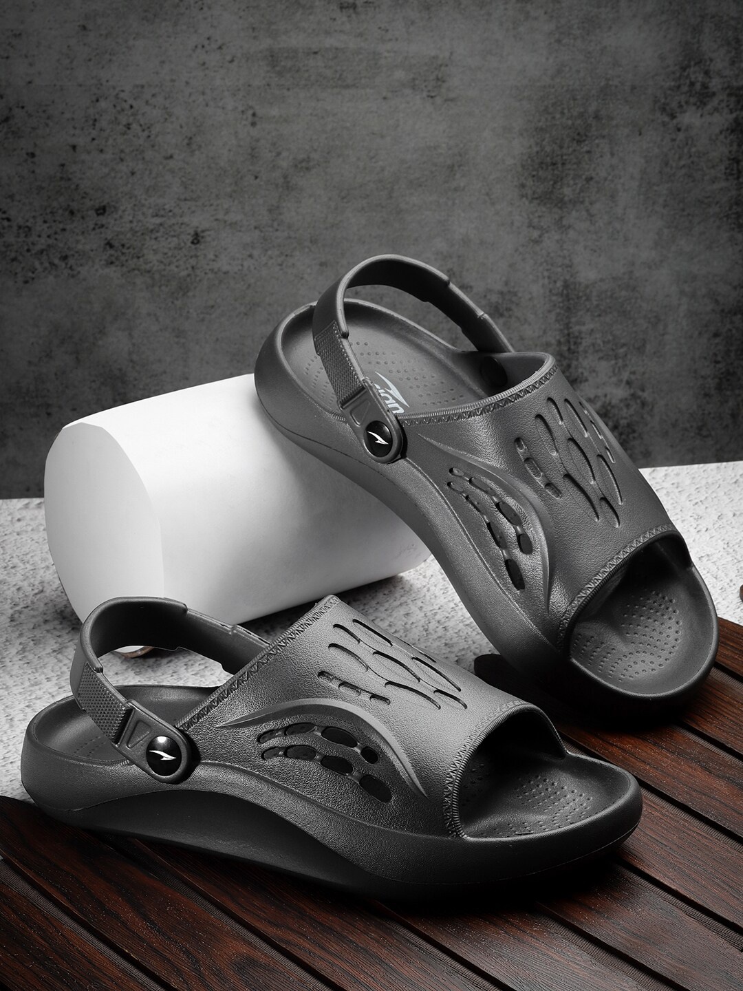 

ASIAN Men Self Design Clogs, Grey