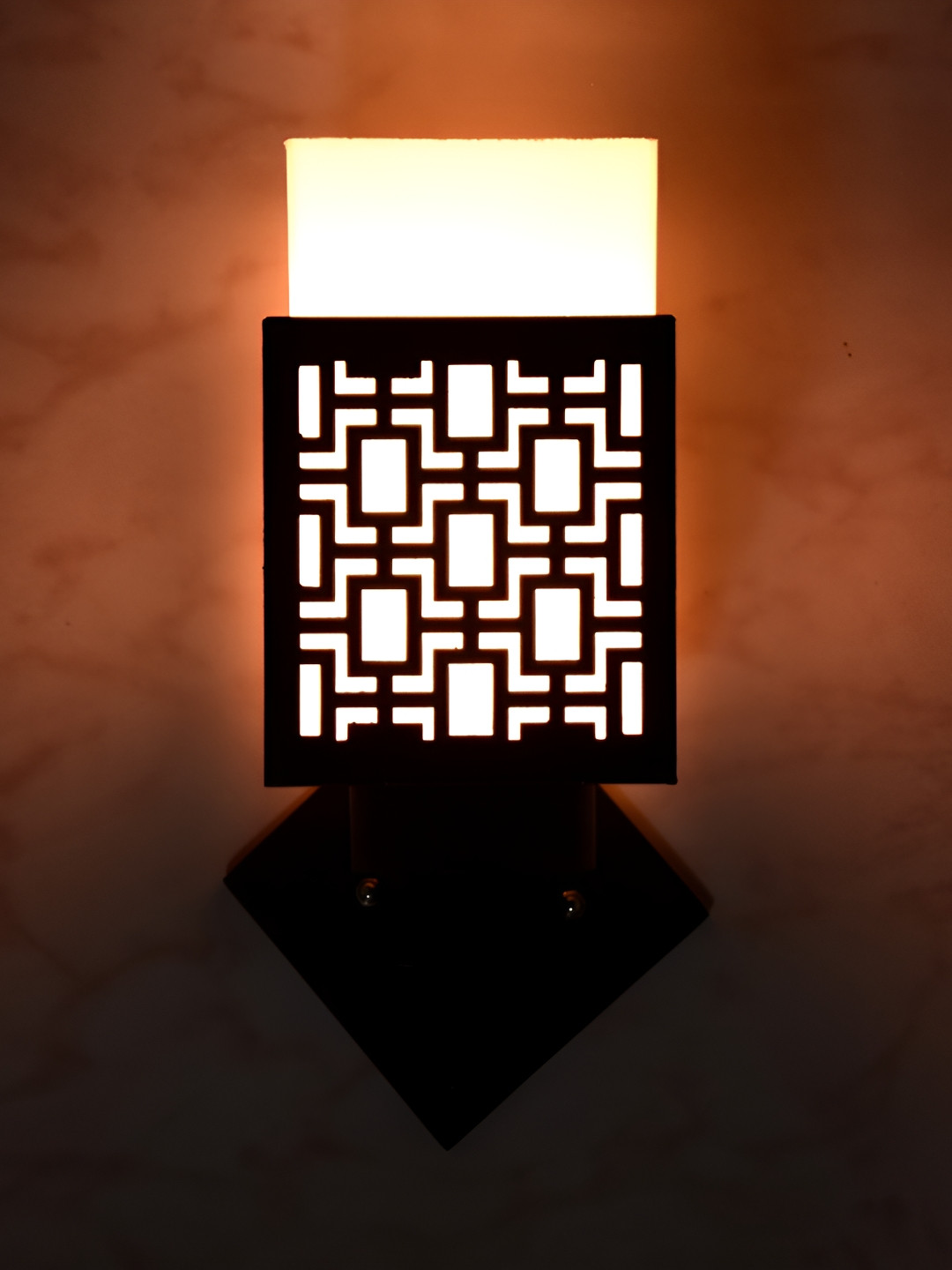 

1ST TIME White & Black Wooden Contemporary Square Shaped Wall Lamp