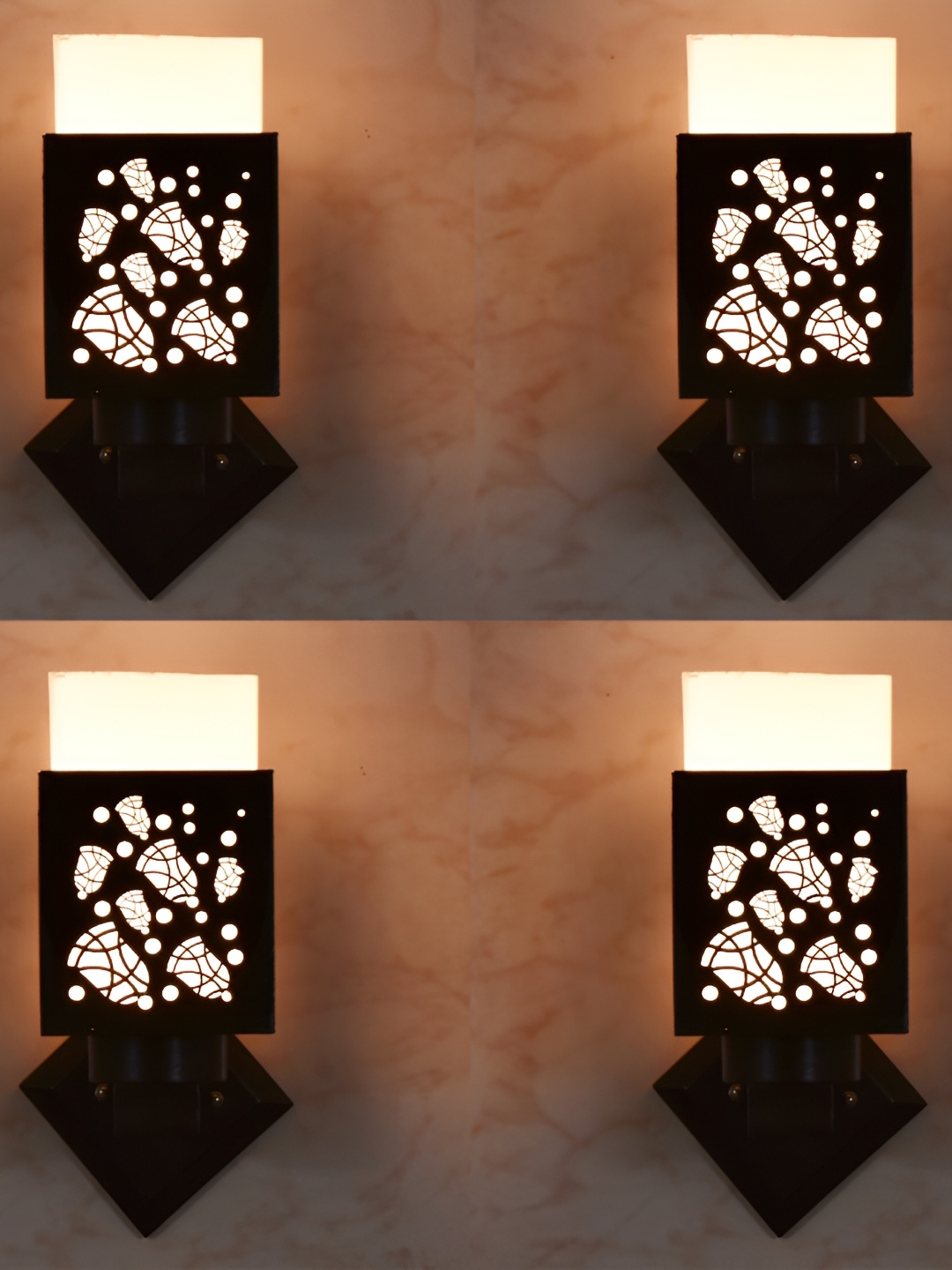 

1ST TIME White & Black Wooden Contemporary Square Shaped Wall Lamp