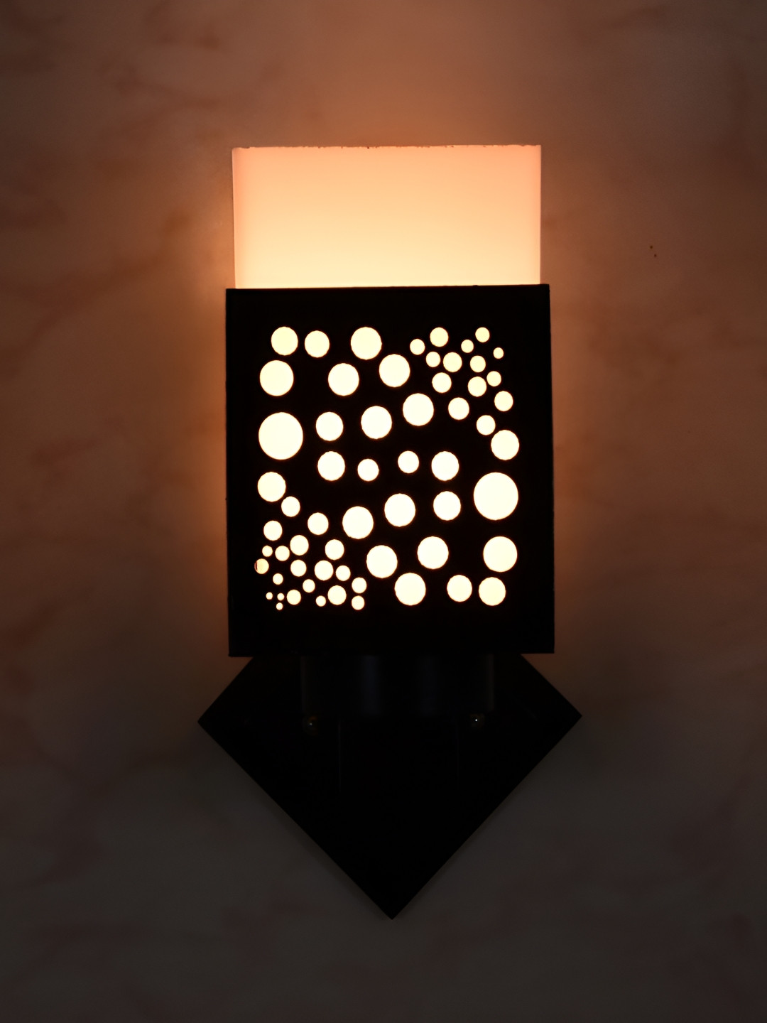 

1ST TIME White & Black Square Textured Wooden Self Assembly Contemporary Wall Lamp