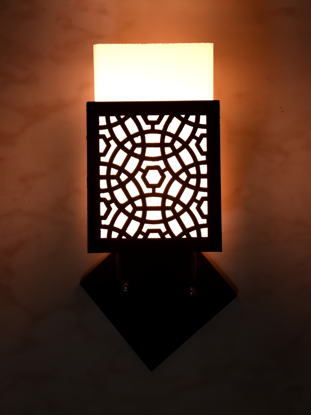 

1ST TIME White & Black Wooden Square Shaped Contemporary Wall Lamp