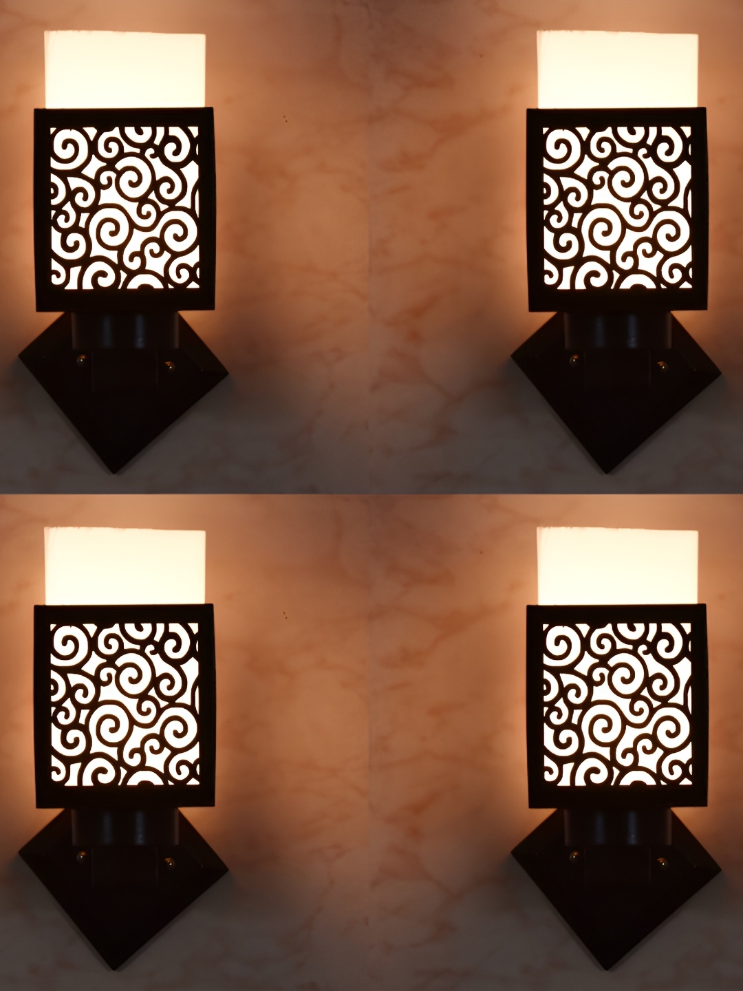 

1ST TIME White & Black Wooden Contemporary Square Shaped Wall Lamp