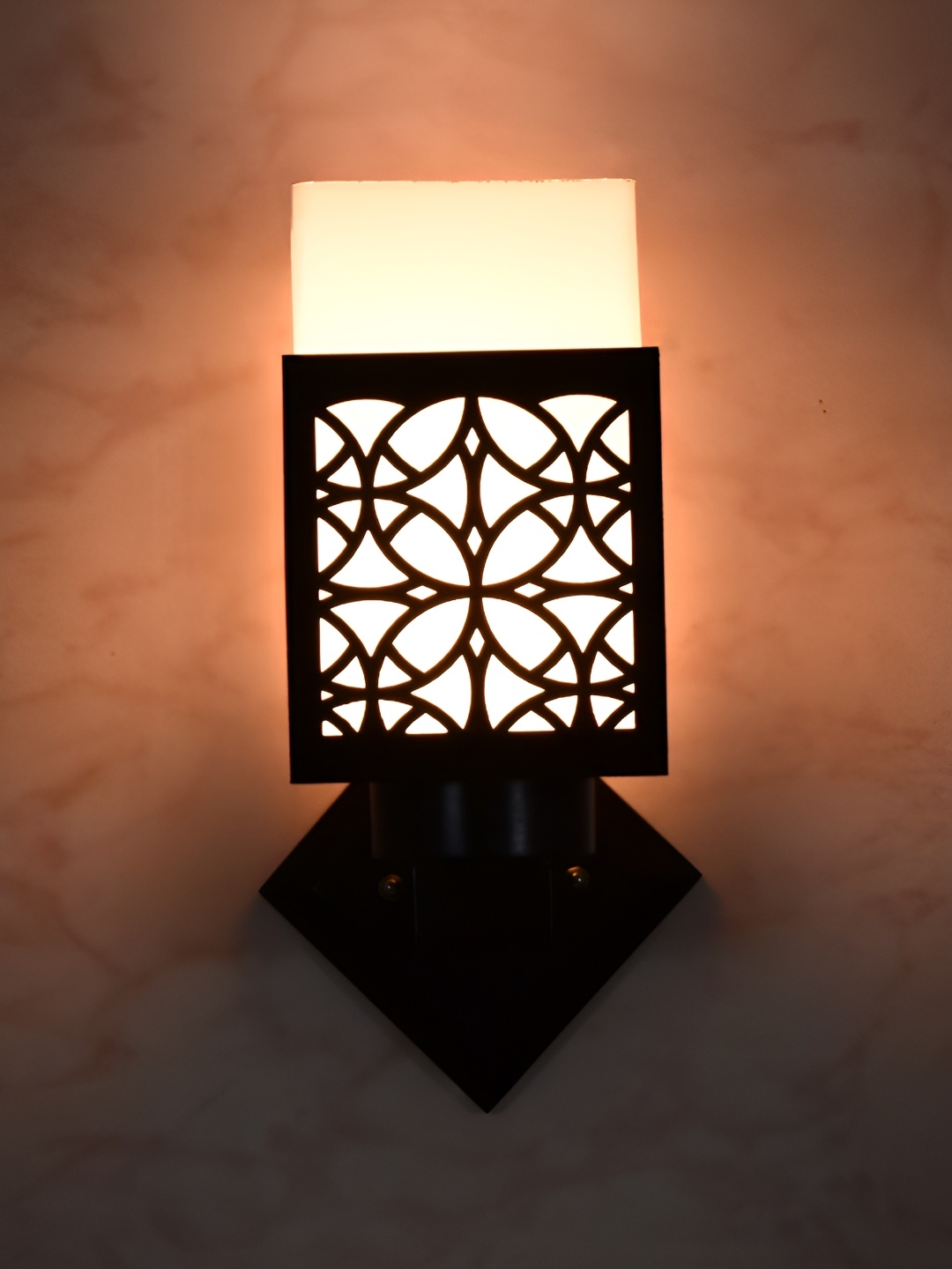 1ST TIME White & Black Wooden Square Shaped Contemporary Wall Lamp