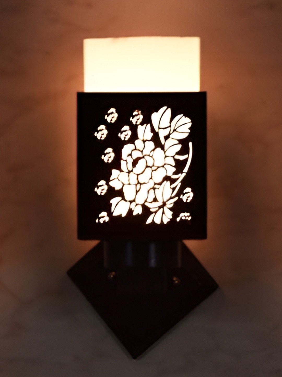 

1ST TIME Black & White Wooden Textured Contemporary Square Shaped Wall Lamp