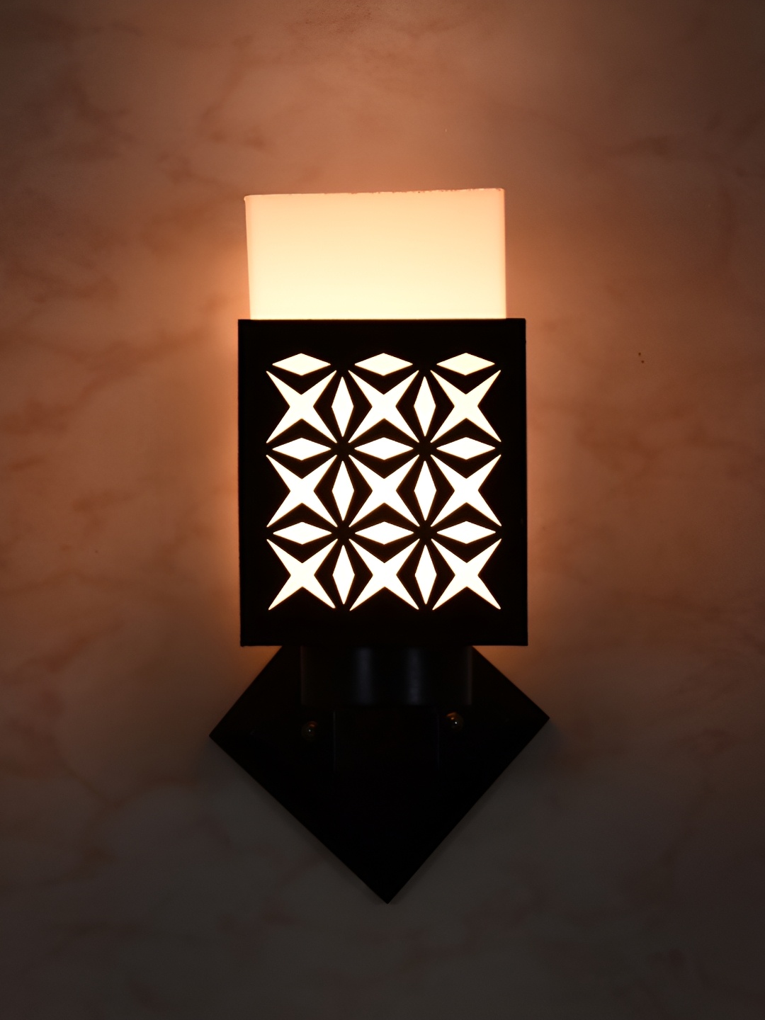 

1ST TIME White & Black Wooden Contemporary Square Shaped Wall Lamp