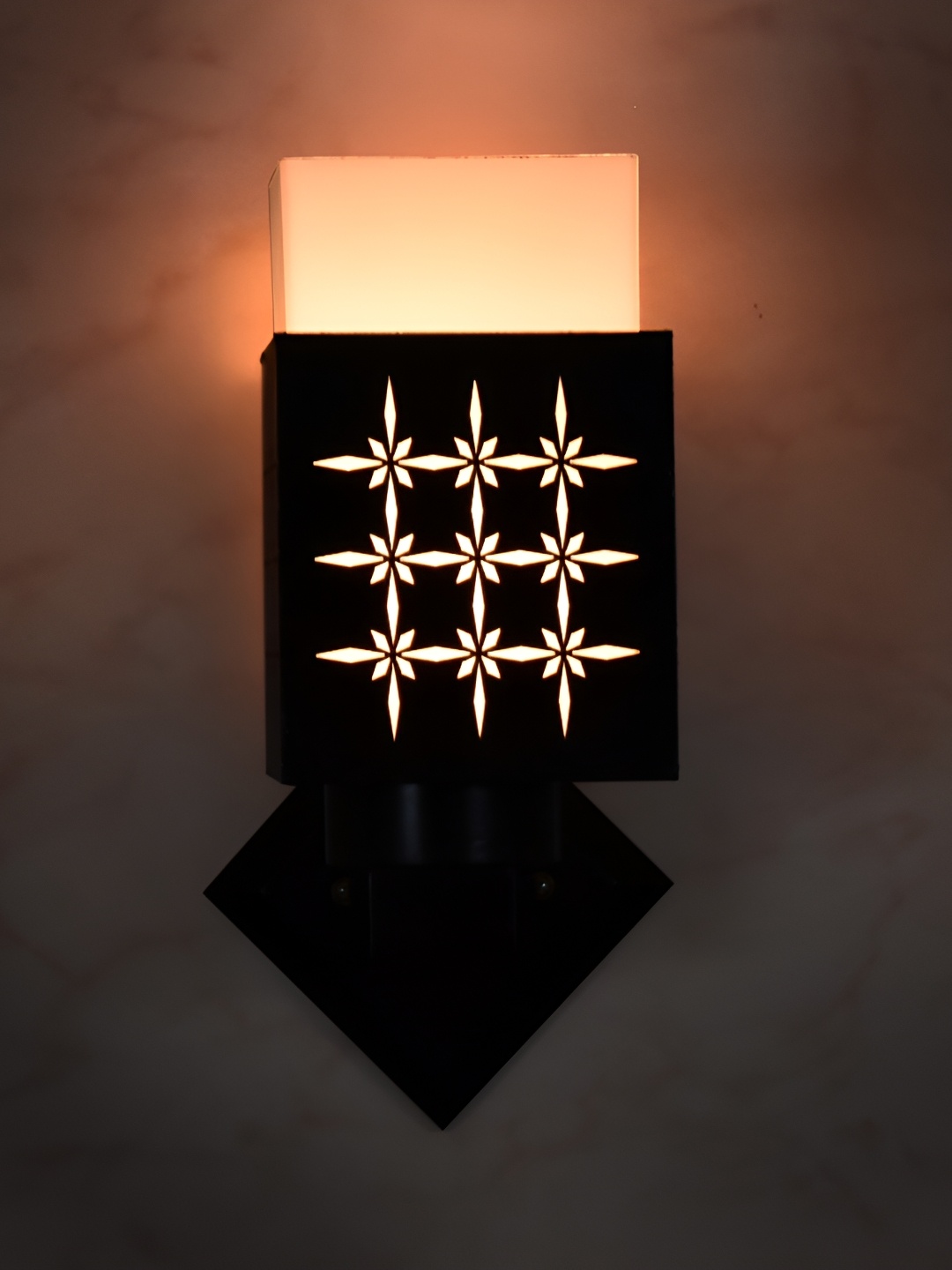 

1ST TIME White & Black Wooden Square Shaped Contemporary Wall Lamp