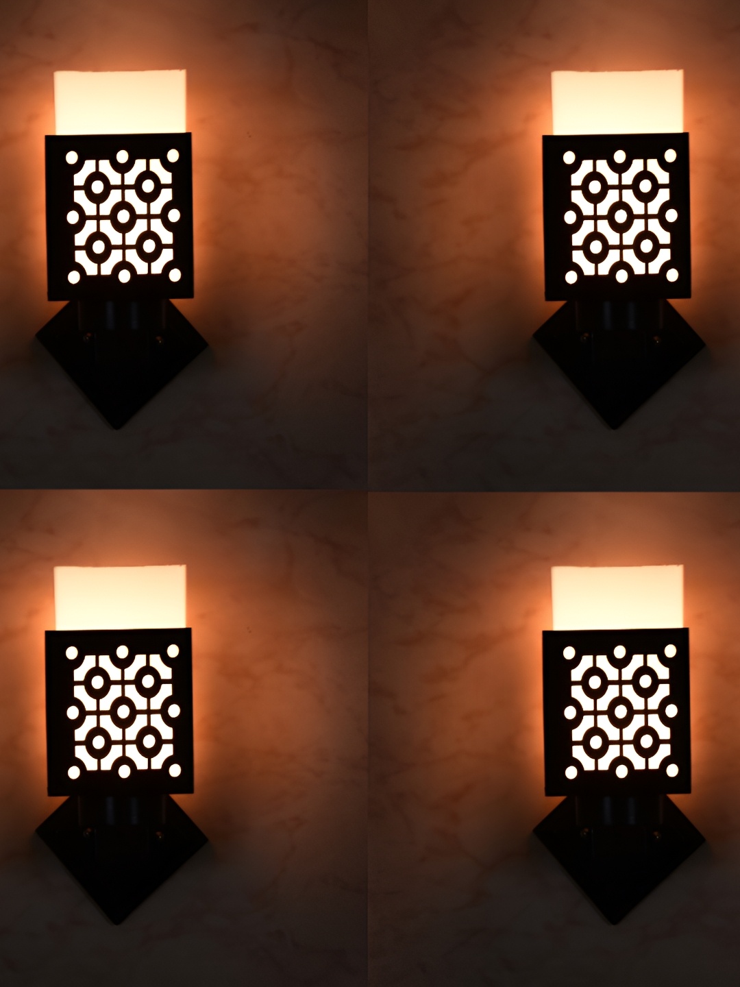 

1ST TIME Black & White Textured Wooden Rectangular Shaped Contemporary Wall Lamp