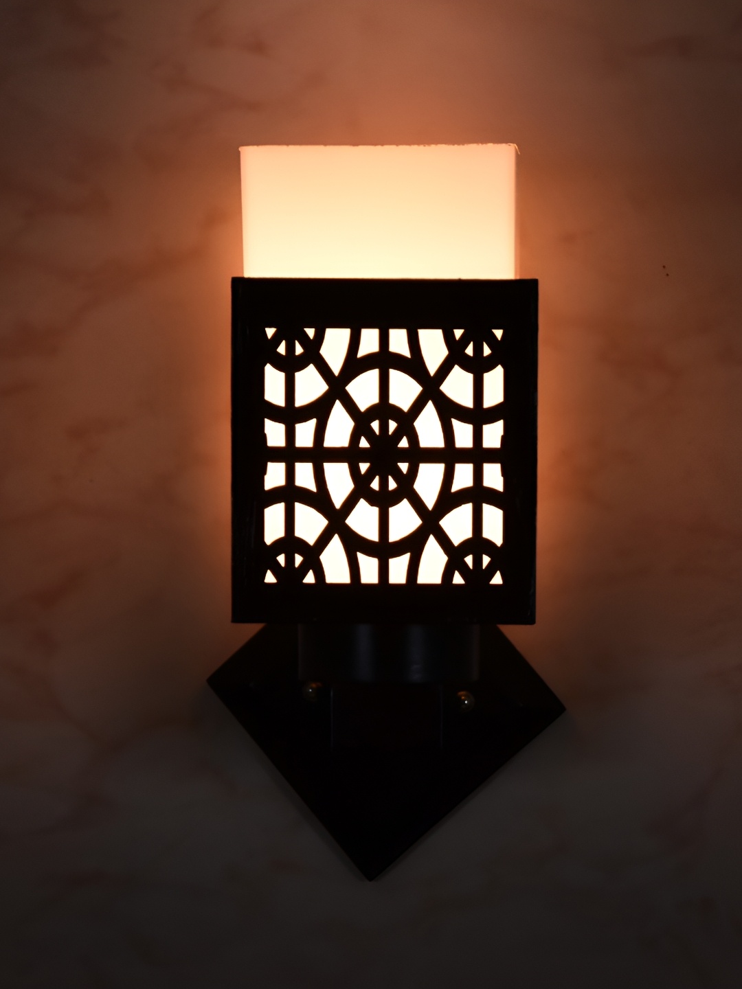 

1ST TIME White & Black Square Textured Wooden Self Assembly Contemporary Wall Lamp
