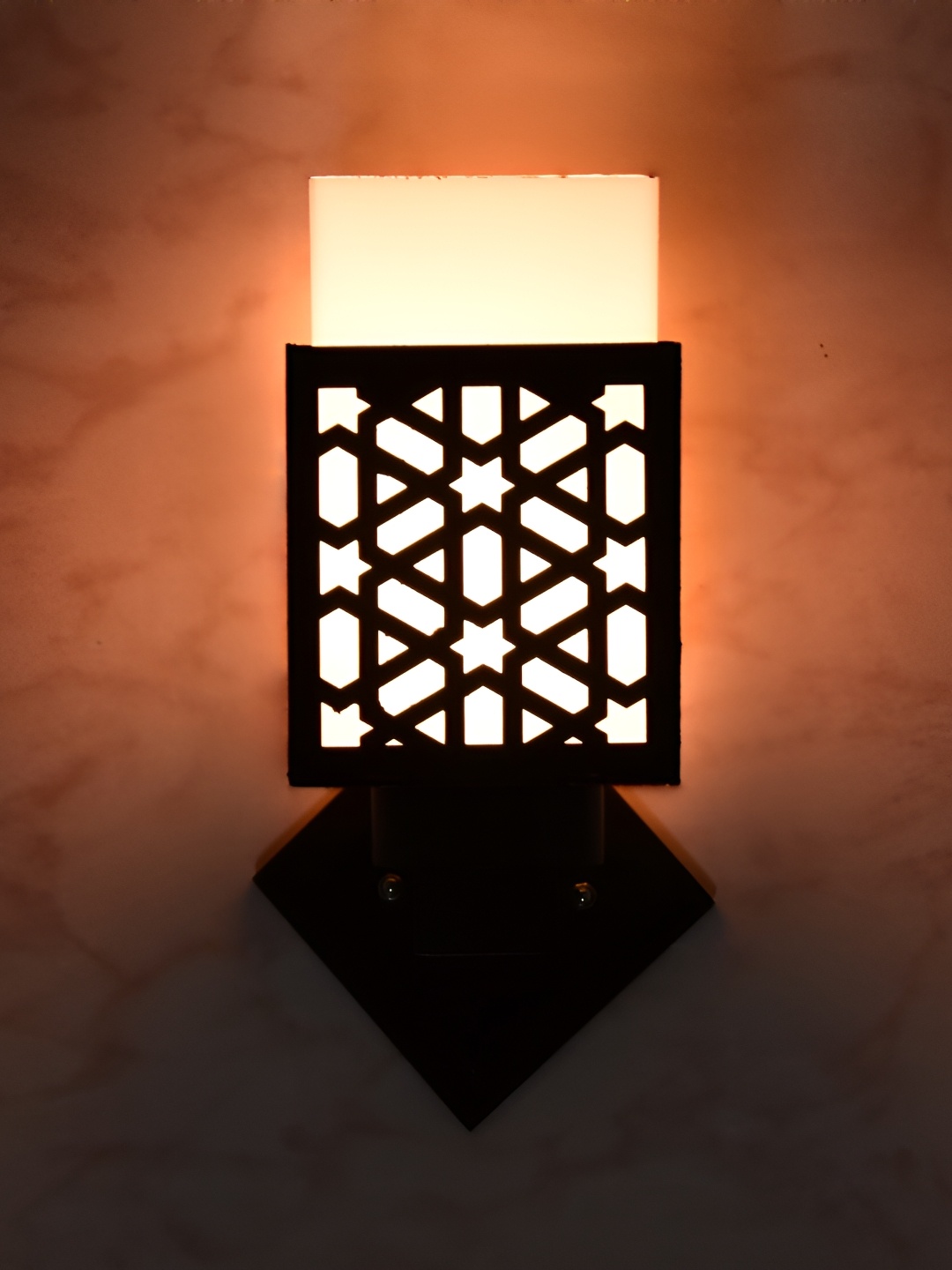 

1ST TIME White & Black Wooden Contemporary Square Shaped Wall Lamp