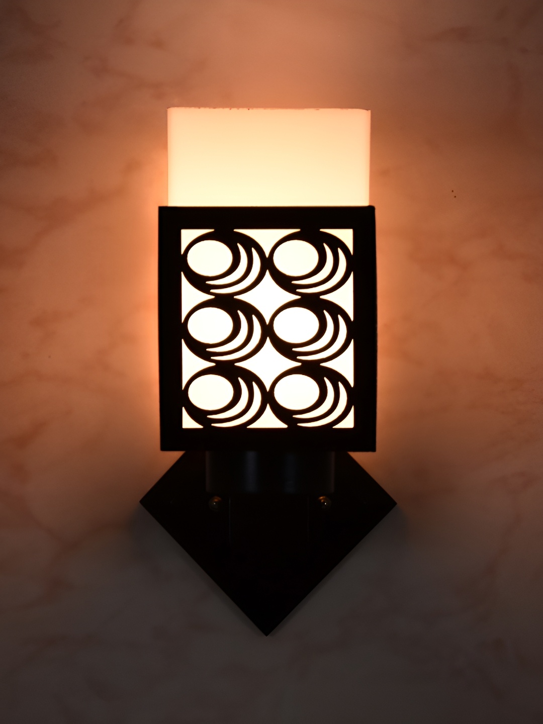 

1ST TIME White & Black Wooden Square Shaped Wall Lamp