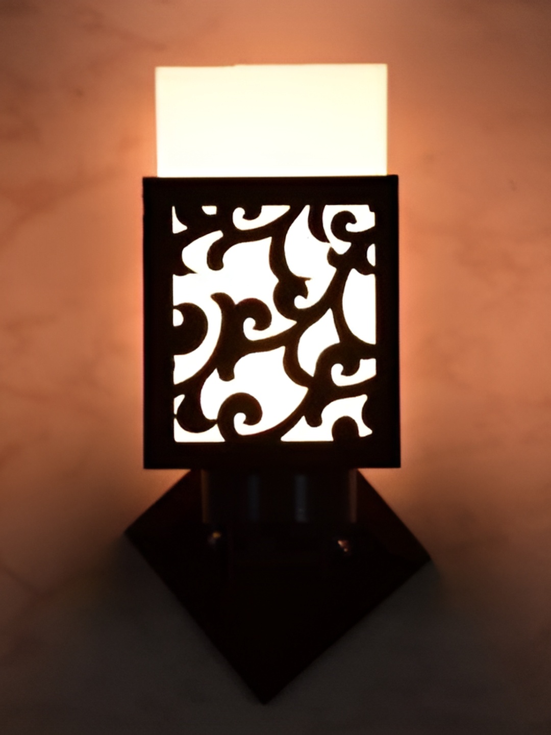 

1ST TIME Black & White Wooden Traditional Square Shaped Wall Lamp