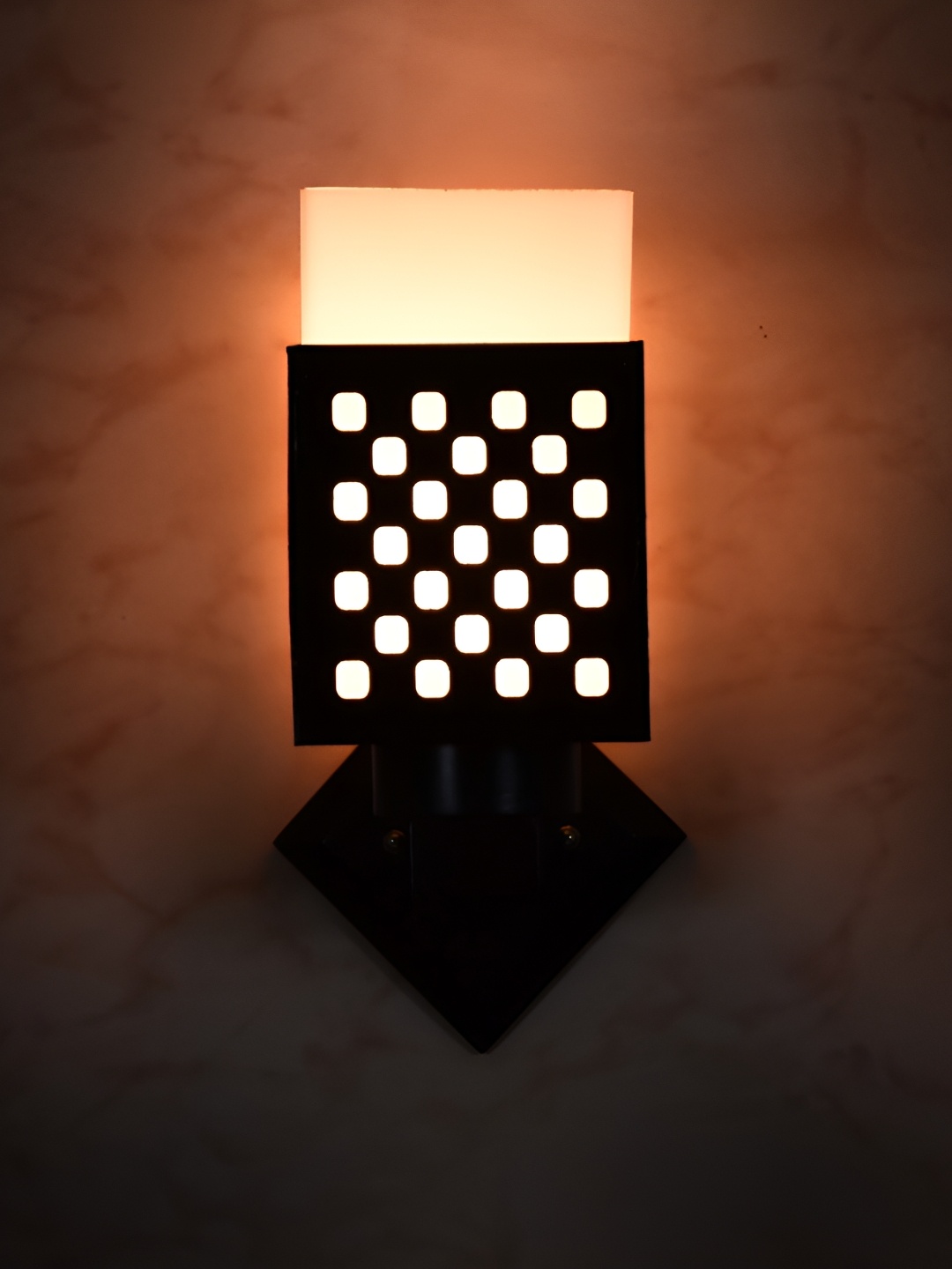 

1ST TIME White & Black Wooden Contemporary Square Shaped Wall Lamp