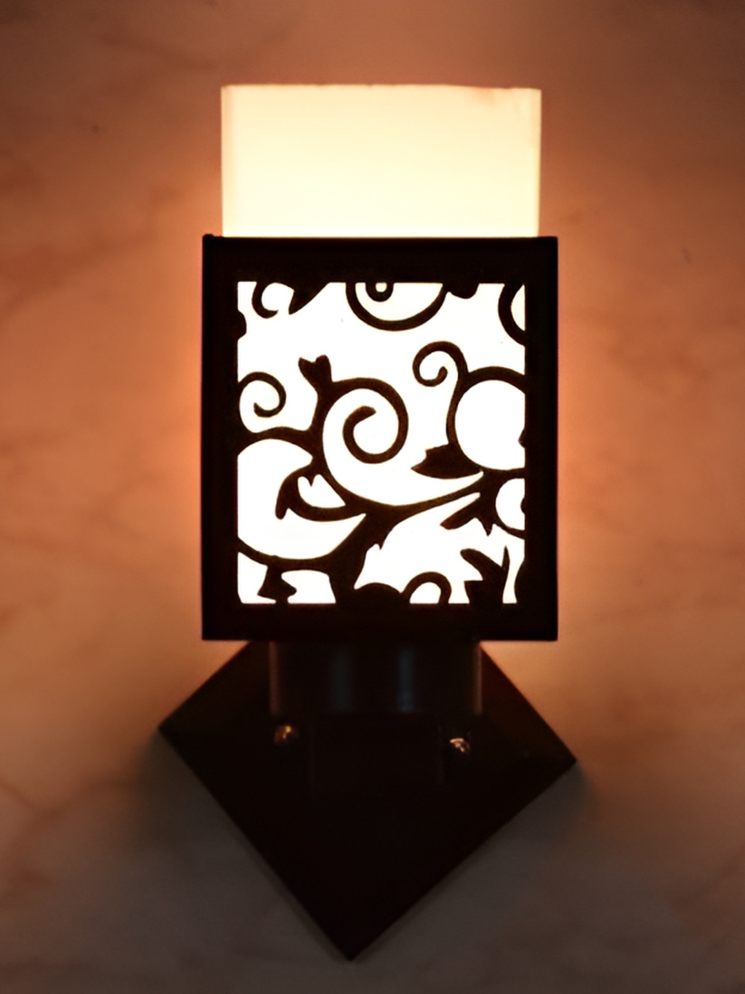 1ST TIME White & Black Textured Wooden Contemporary Wall Lamp