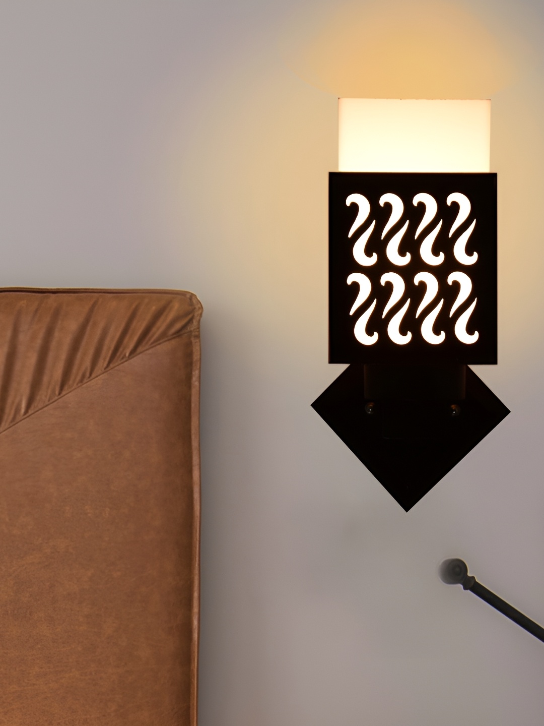 

1ST TIME White & Black Wooden Contemporary Square Shaped Wall Lamp