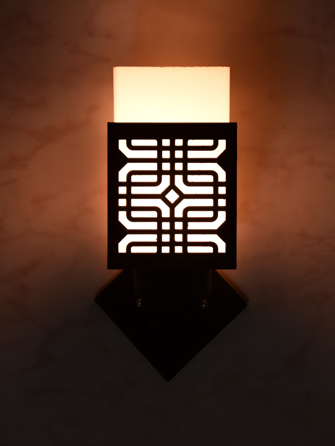 

1ST TIME Black & White Wooden Square Shaped Contemporary Wall Lamp