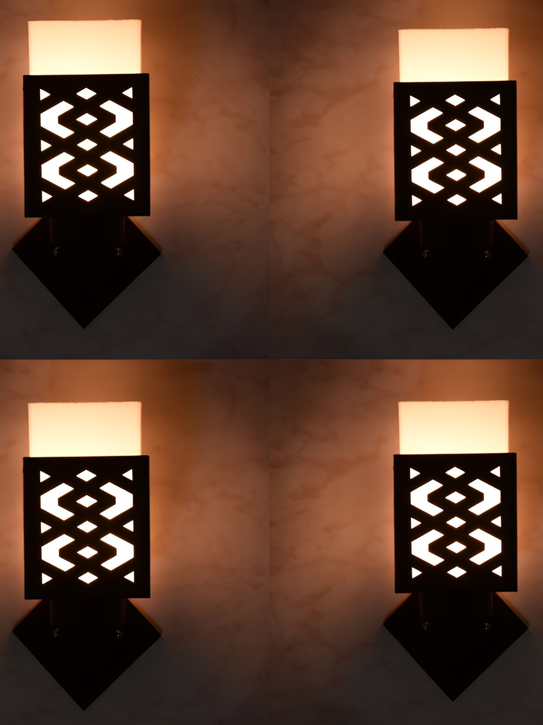 

1ST TIME White & Black Wooden Contemporary Square Shaped Wall Lamp