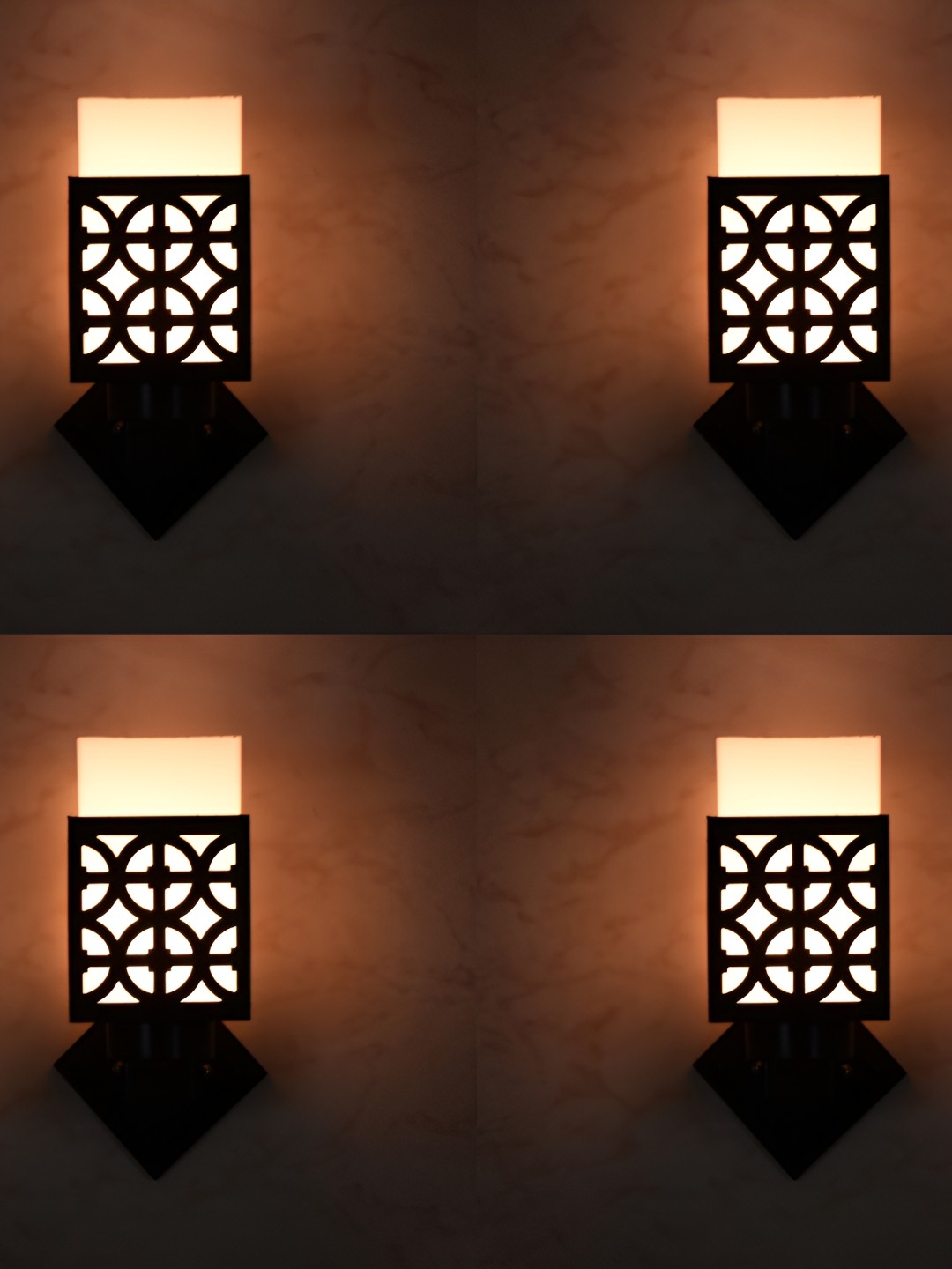

1ST TIME White & Black Wooden Square Shaped Wall Lamp