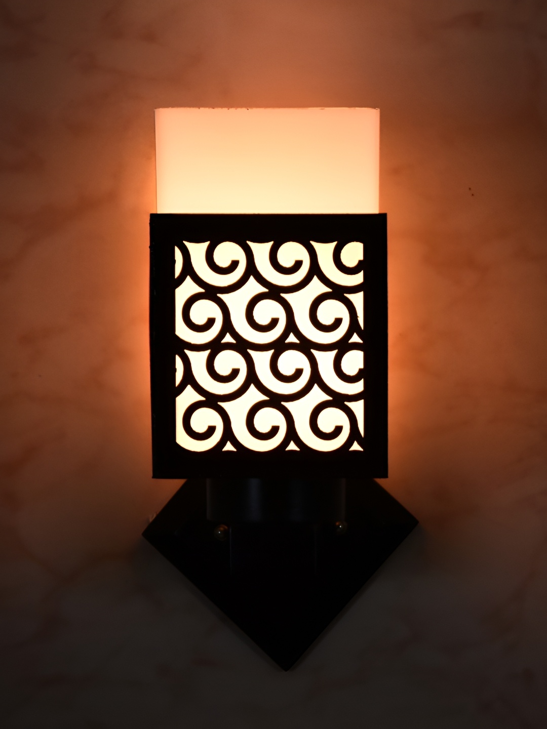

1ST TIME White & Black Wooden Contemporary Square Shaped Wall Lamp
