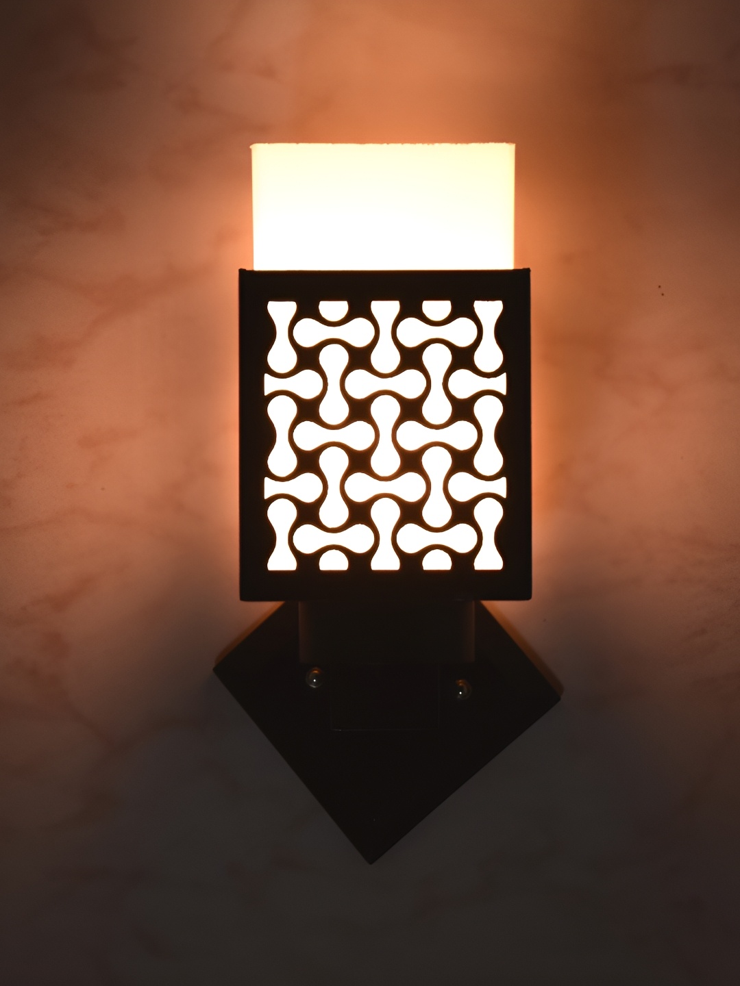 

1ST TIME White & Black Wooden Contemporary Square Shaped Wall Lamp