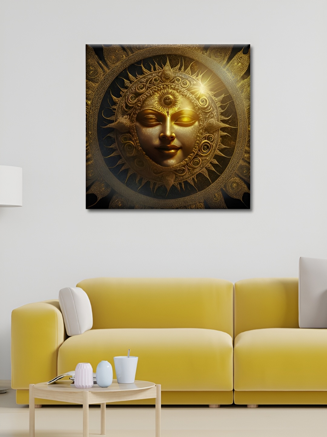 

OLIVE TREE Gold-Toned & Black Religious Canvas Painting Wall Art