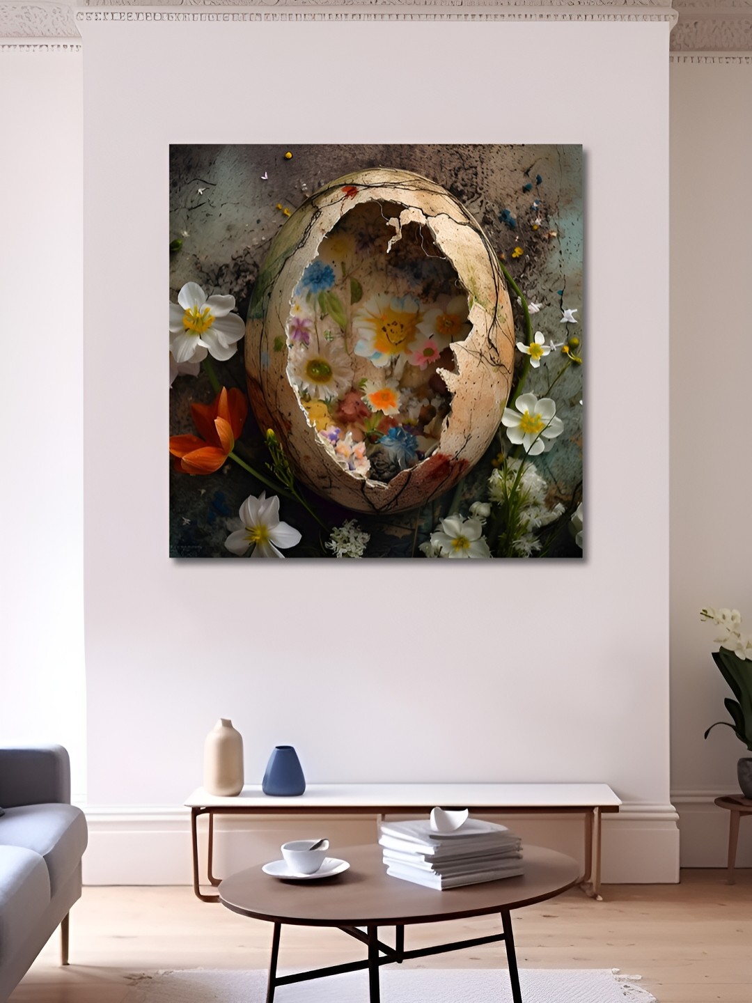 

OLIVE TREE Brown & Red Floral Canvas Wall Art