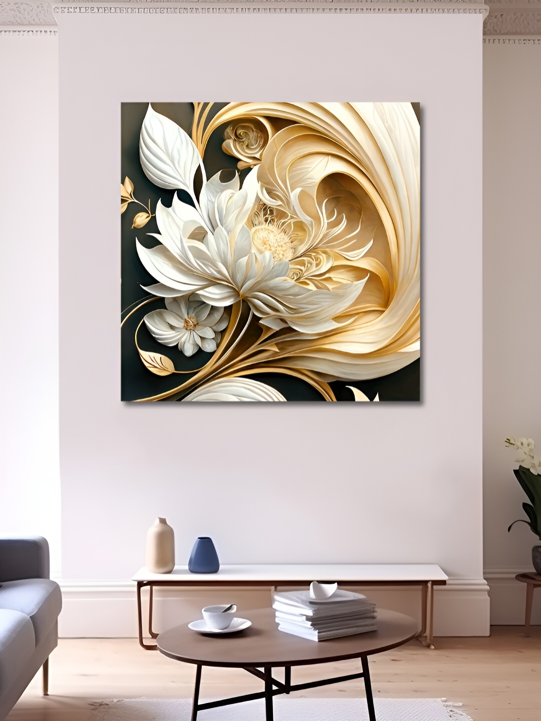 

OLIVE TREE White & Cream Canvas Floral Wall Art