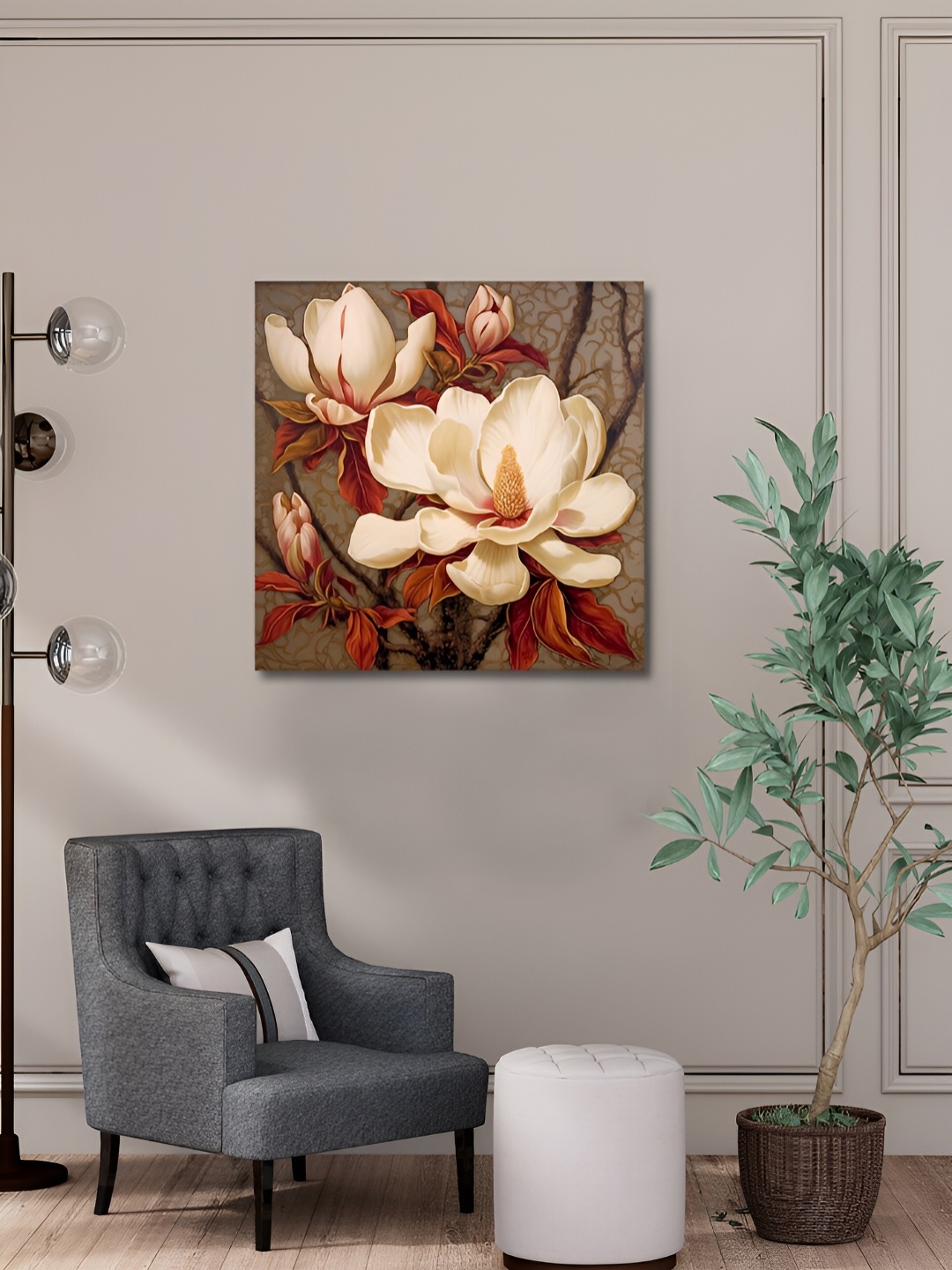 

OLIVE TREE White & Brown Canvas Floral Wall Art