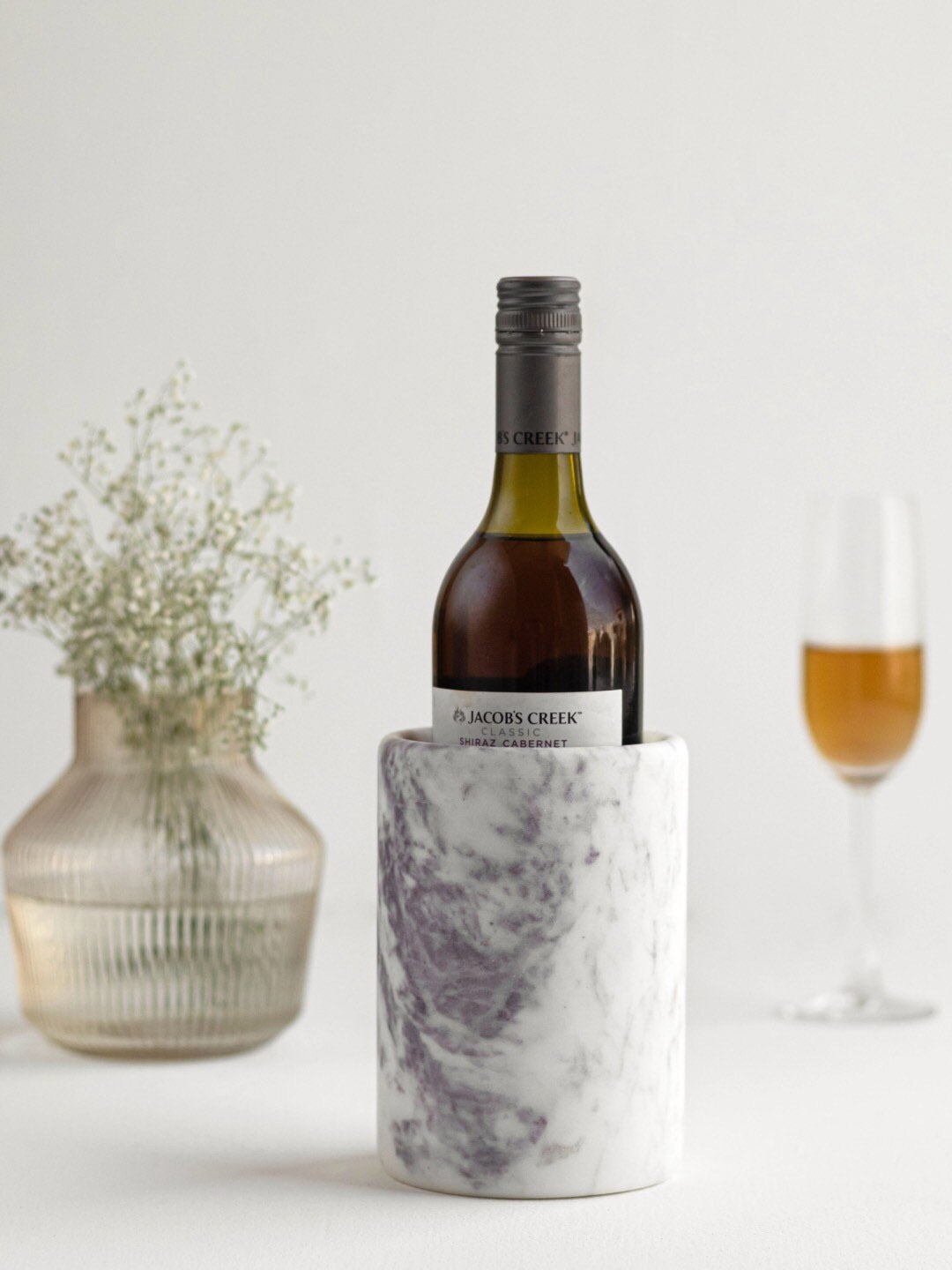 

Marbleous White & Grey Printed Marble Wine Cooler