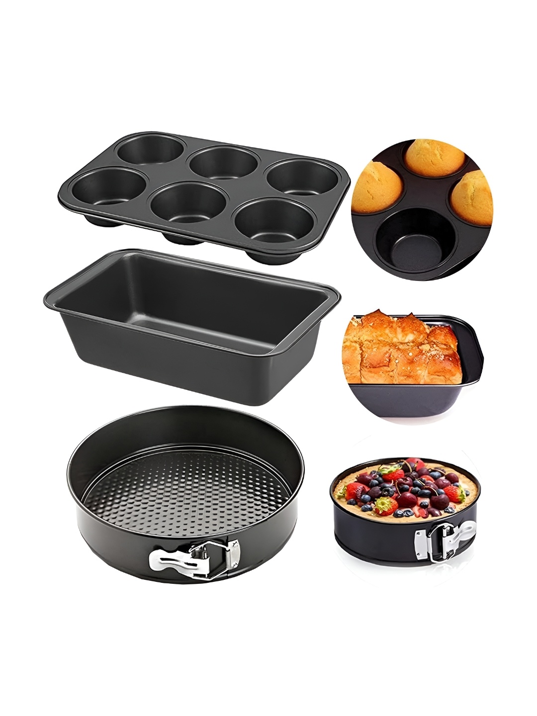 

ZEVORA Black 3 Pieces Over Safe Bakeware Set