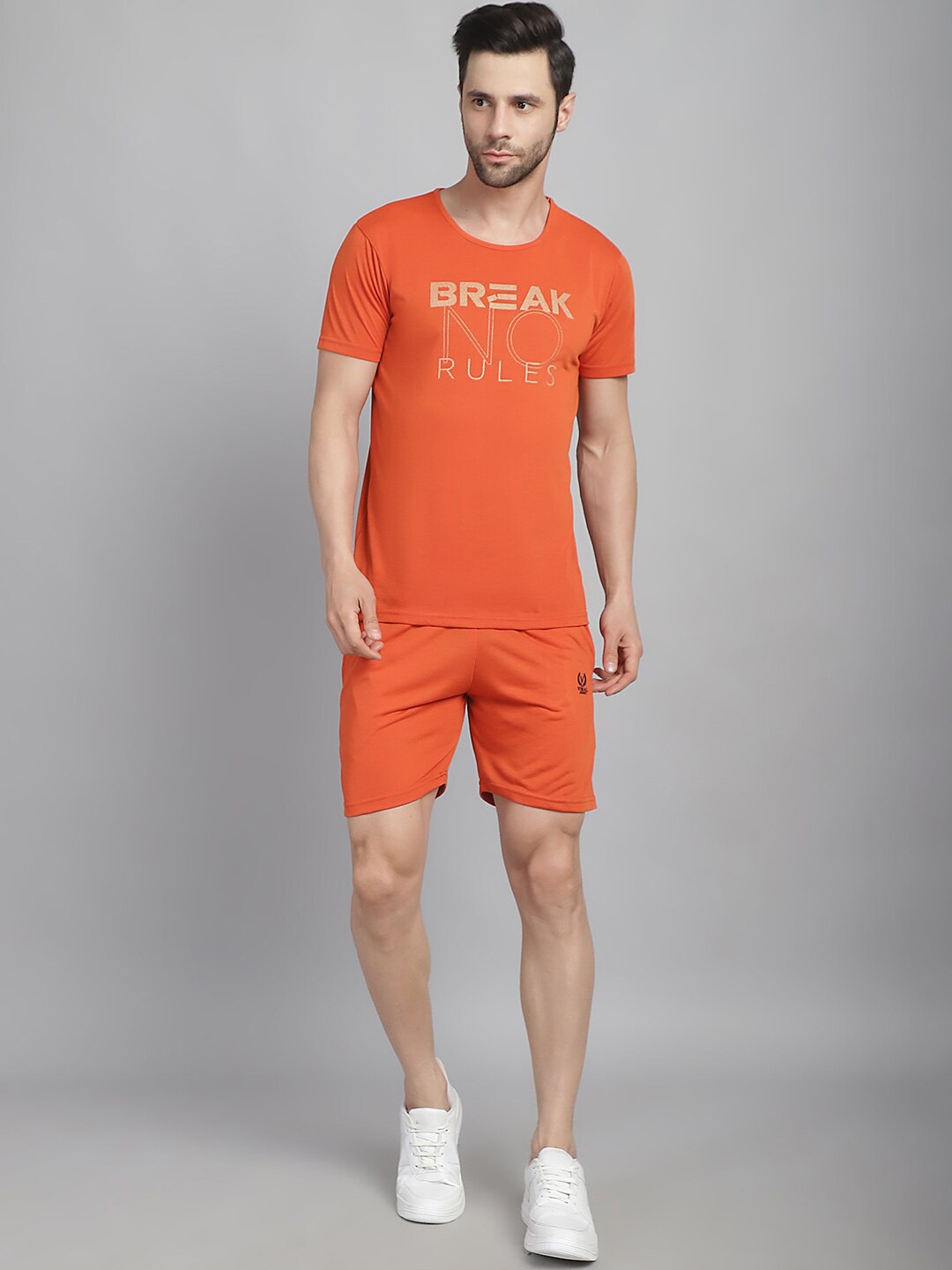 

VIMAL JONNEY Printed T-Shirt With Shorts, Rust