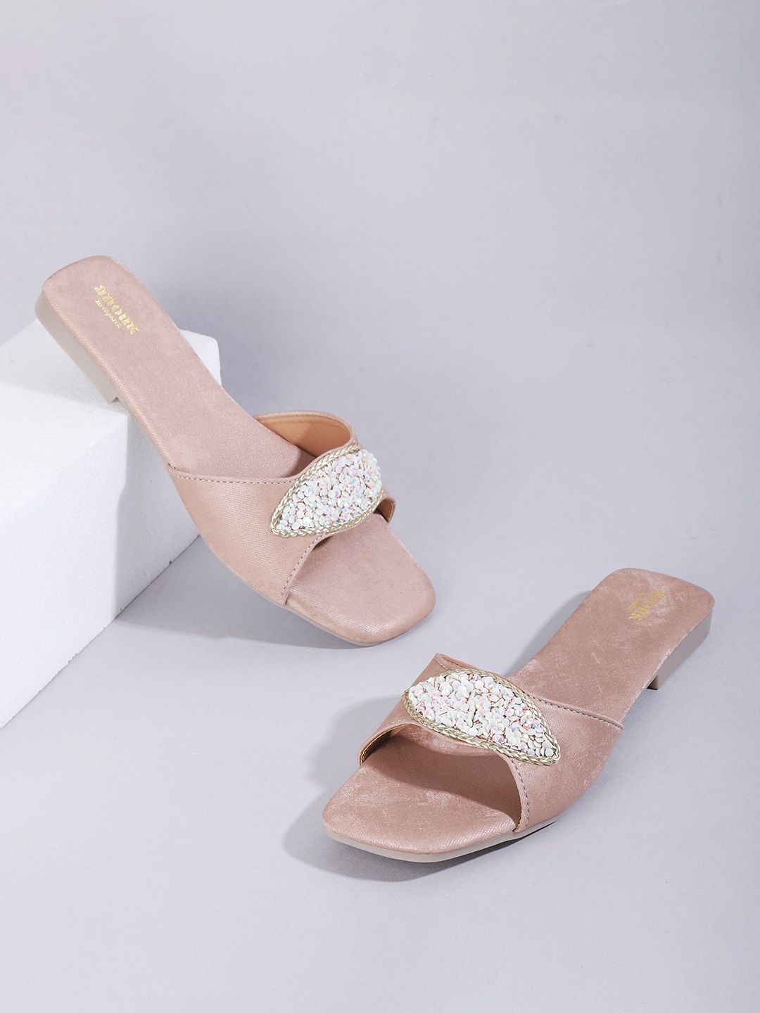 

Anouk Embellished Open Toe Flats, Peach