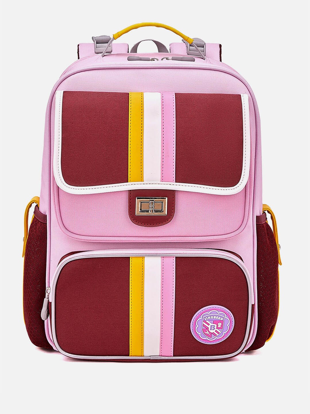 

Little Surprise Box LLP Kids Striped Ergonomic Backpack, Pink