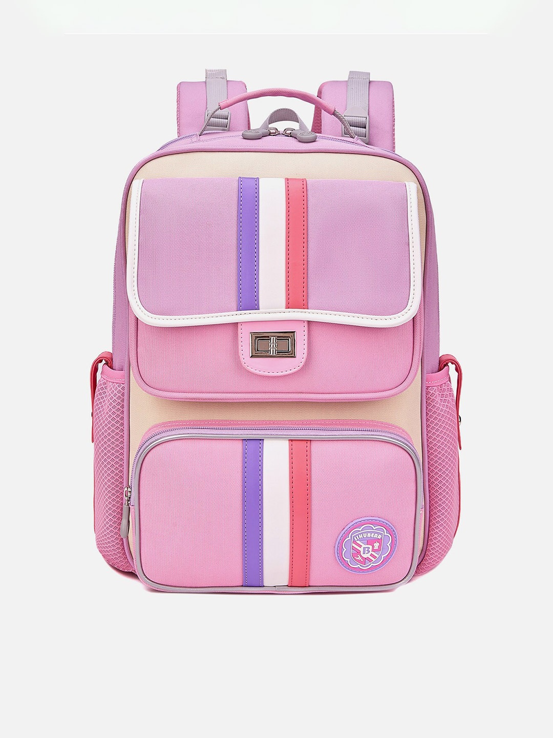 

Little Surprise Box LLP Kids Striped Backpack, Pink