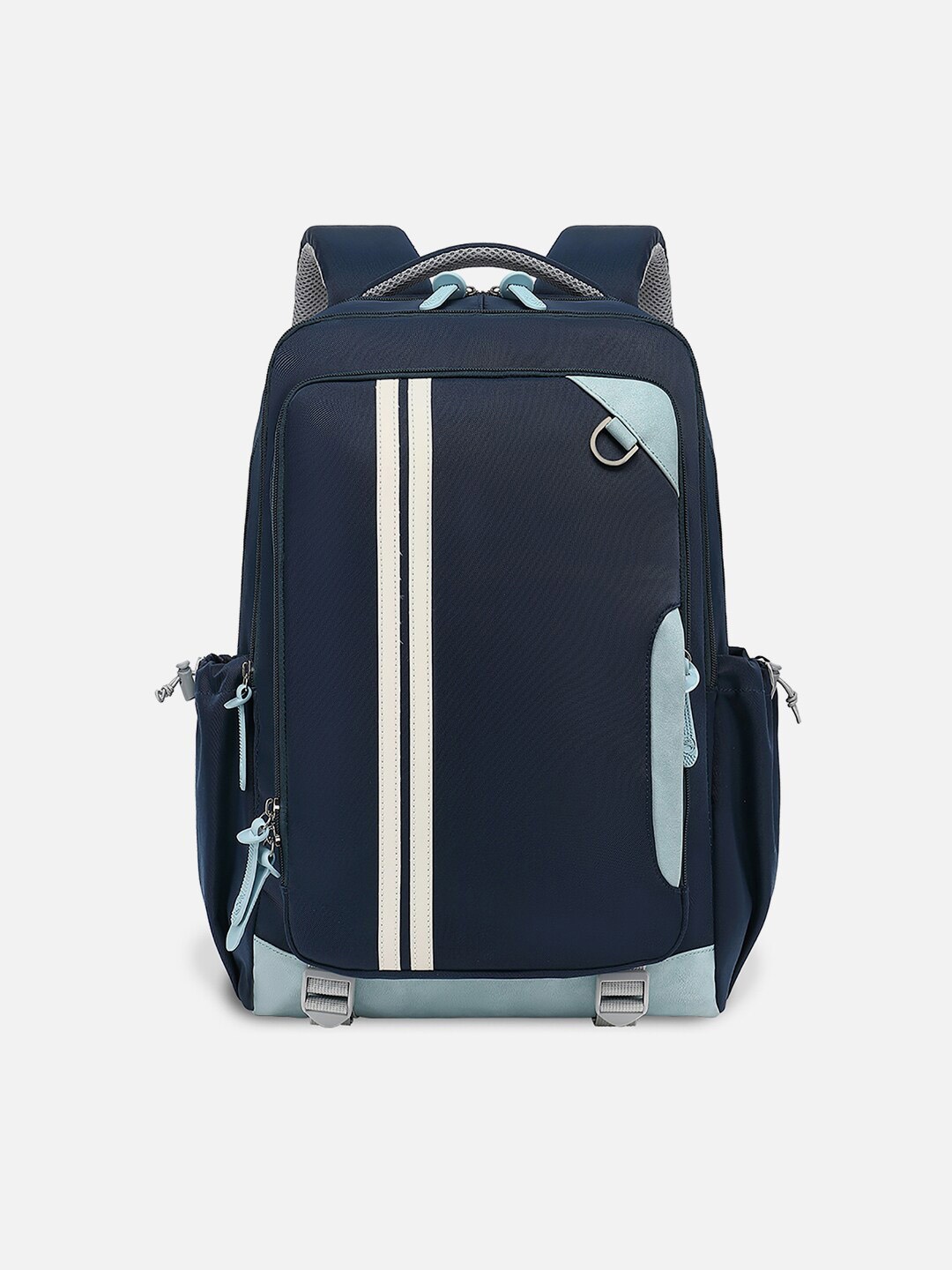 

Little Surprise Box LLP Kids Striped Ergonomic Backpack, Navy blue