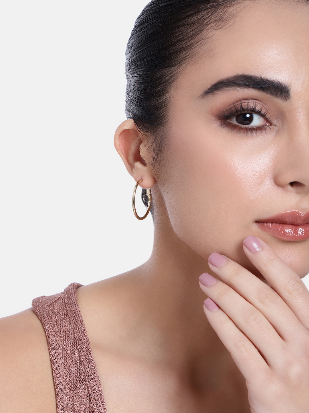 

Estele Gold-Plated Circular Hoop Earrings