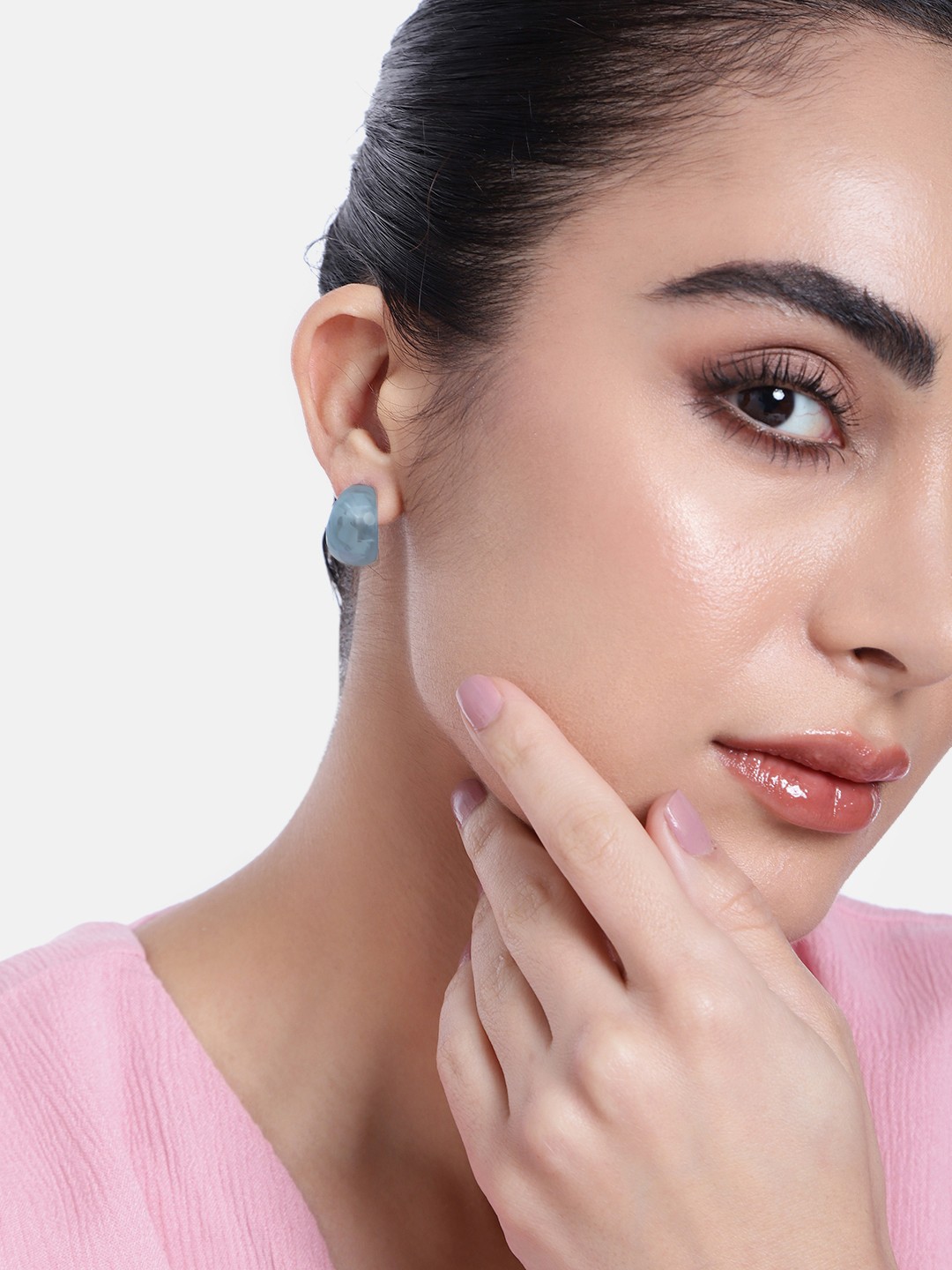 

Estele Classic Hoop Earrings, Blue