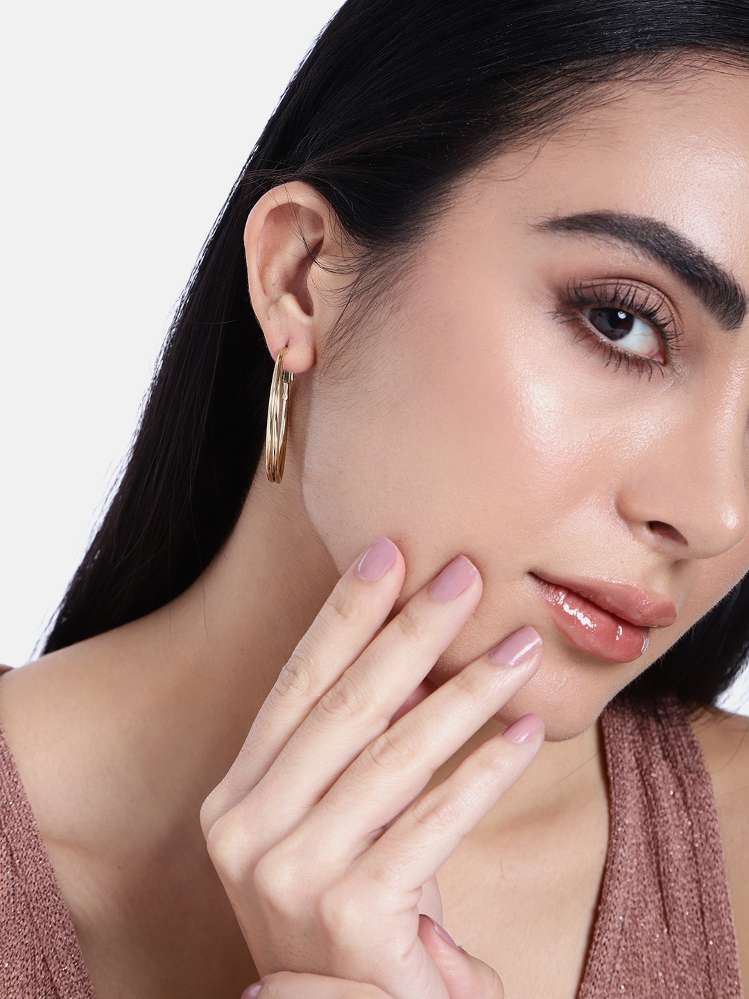 

Estele Gold-Plated Circular Hoop Earrings