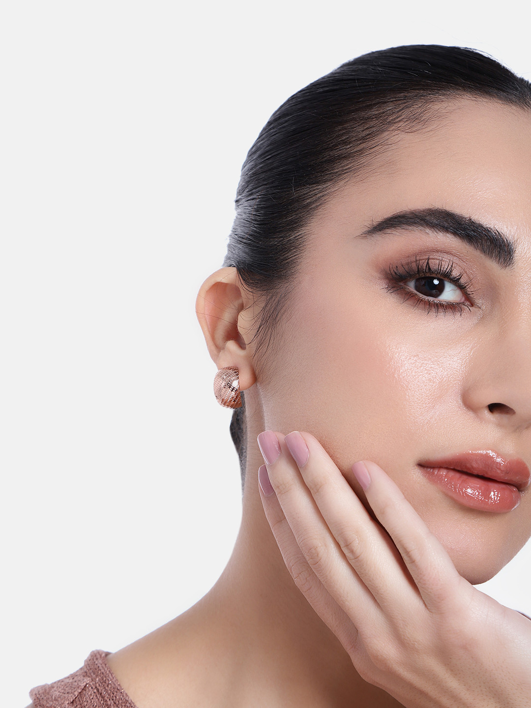 

Estele Rose Gold-Plated Classic Half Hoop Earrings