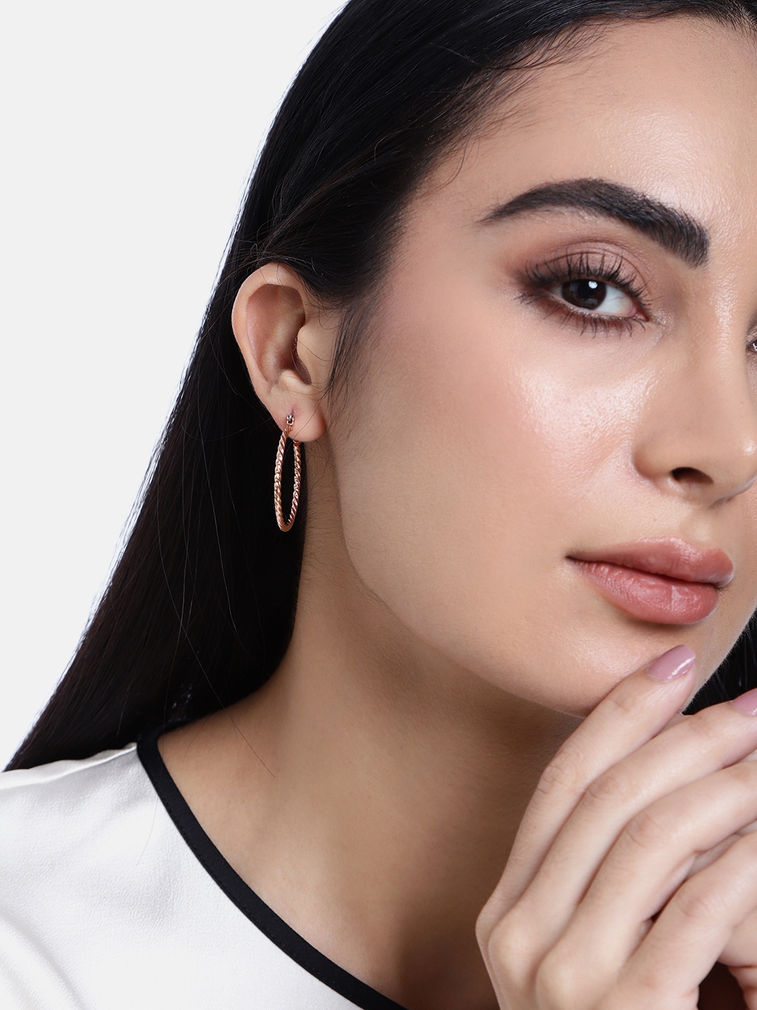 

Estele Rose Gold-Plated Circular Hoop Earrings