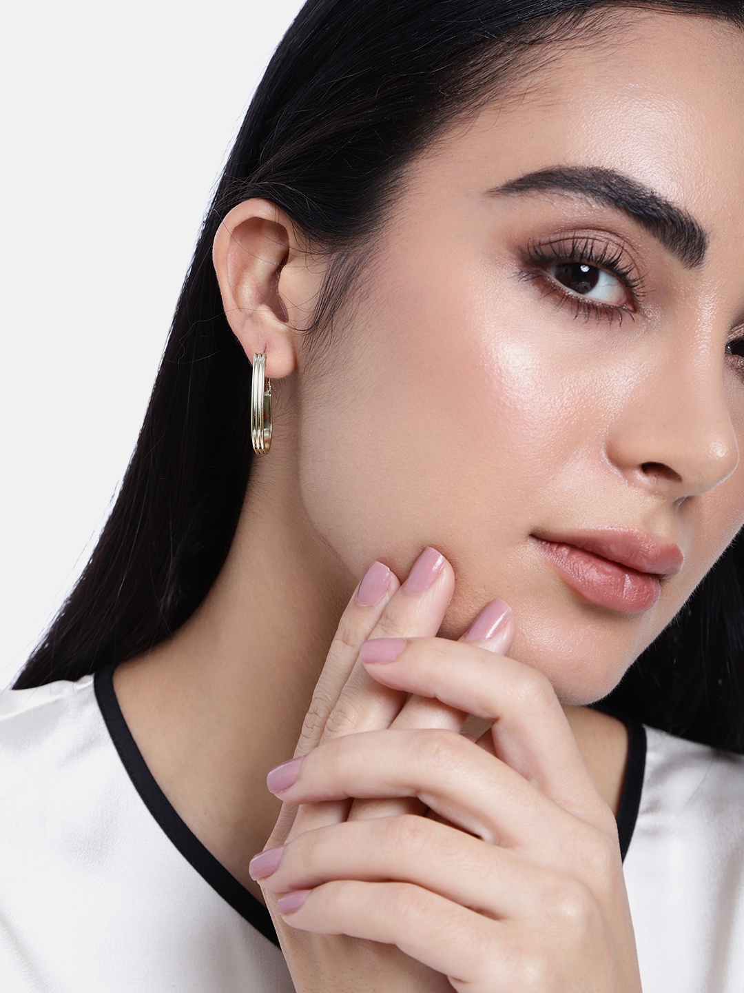 

Estele Gold-Plated Oval Hoop Earrings