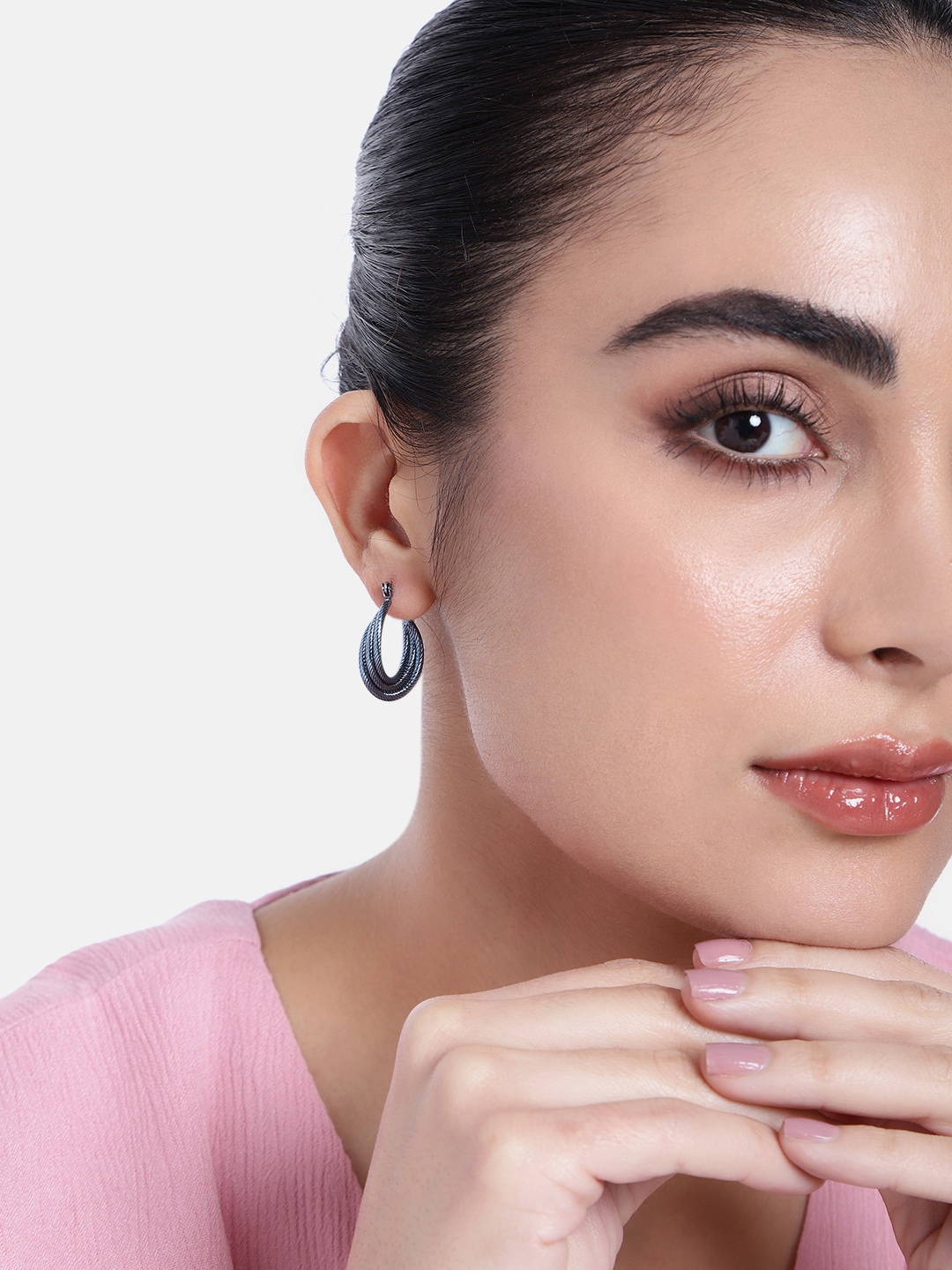 

Estele Contemporary Hoop Earrings, Blue