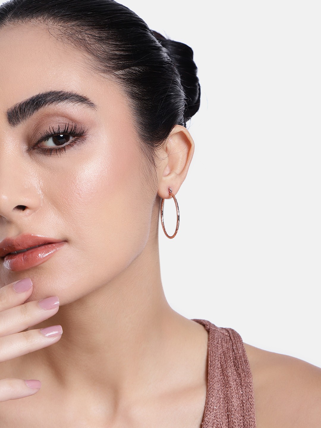 

Estele Rose Gold-Plated Circular Hoop Earrings