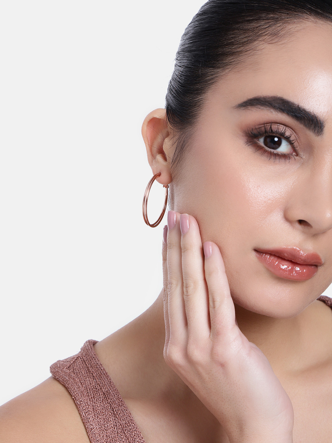

Estele Rose Gold-Plated Circular Hoop Earrings