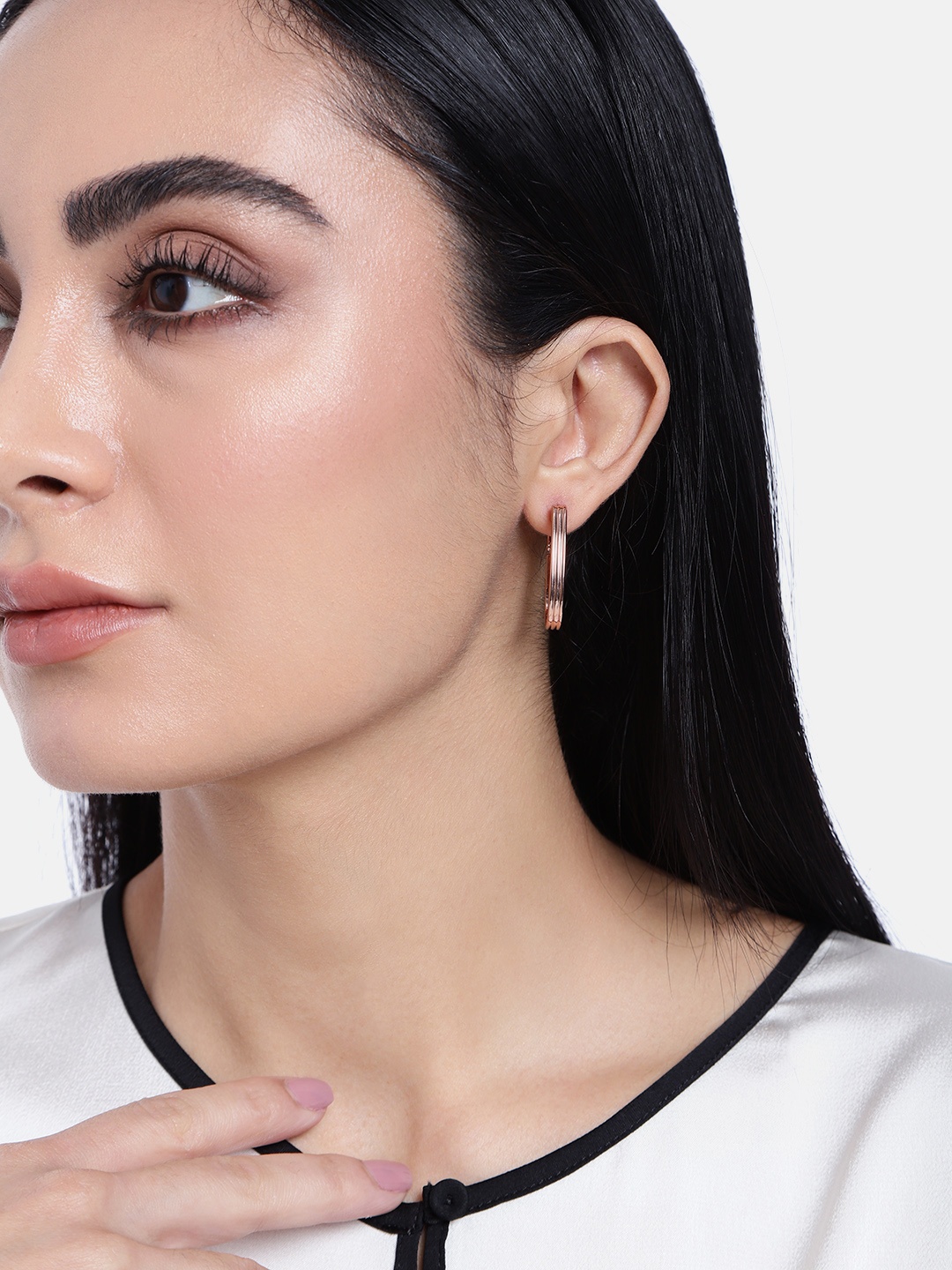 

Estele Rose Gold-Plated Oval Hoop Earrings
